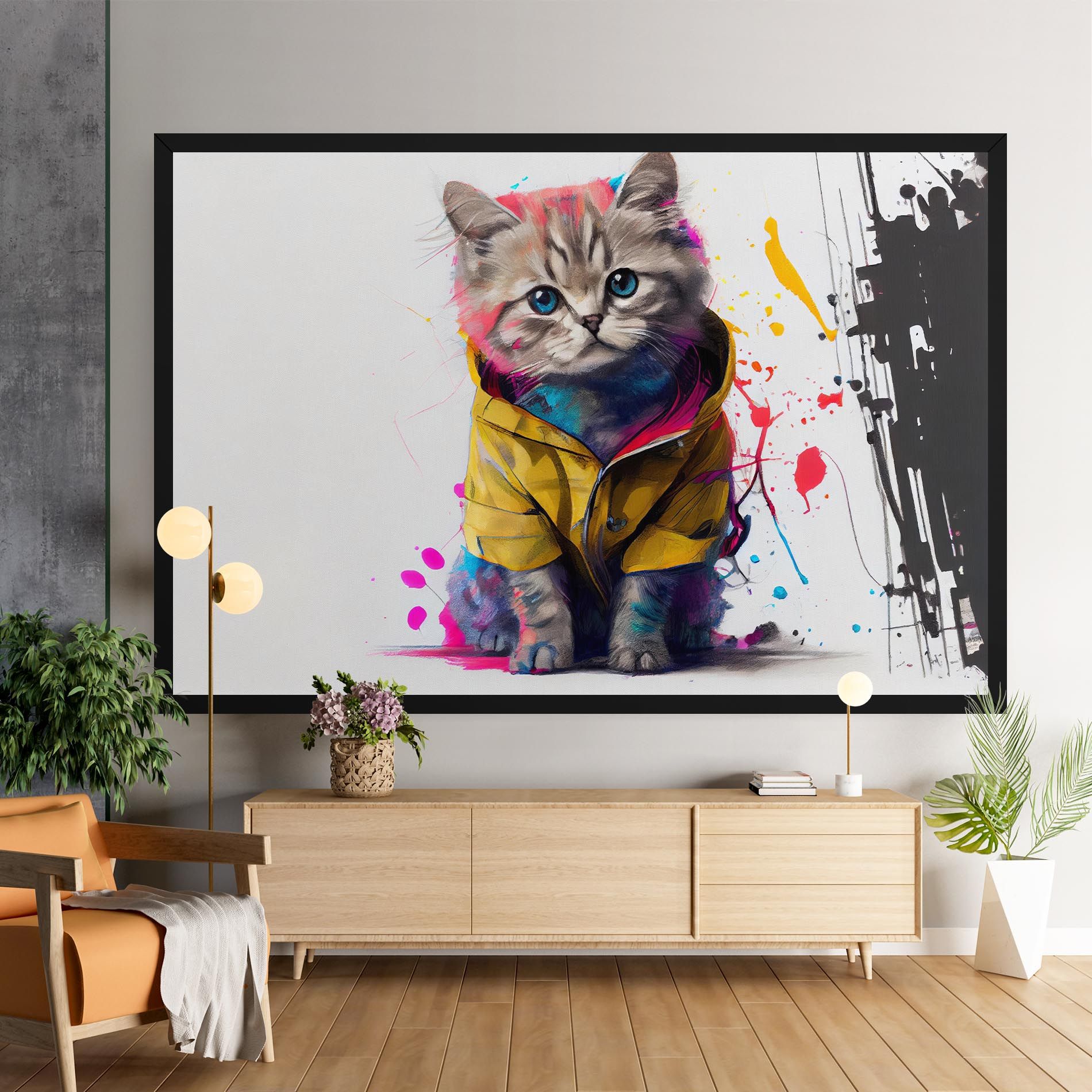 Fluffy Kitten With Clothes mockup 9