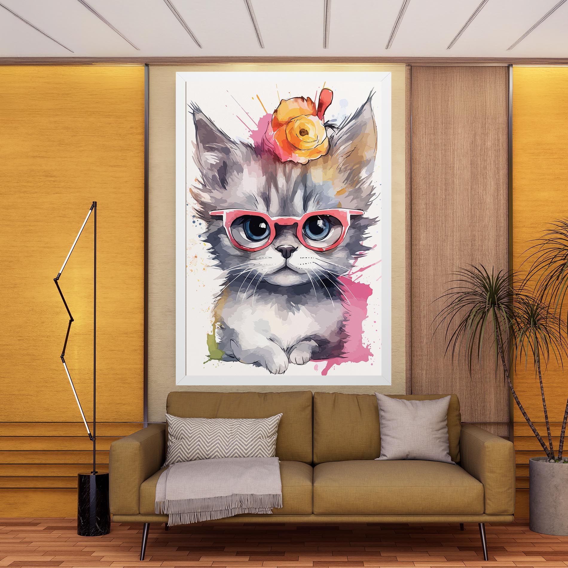 Adorable Grey Cat mockup 9