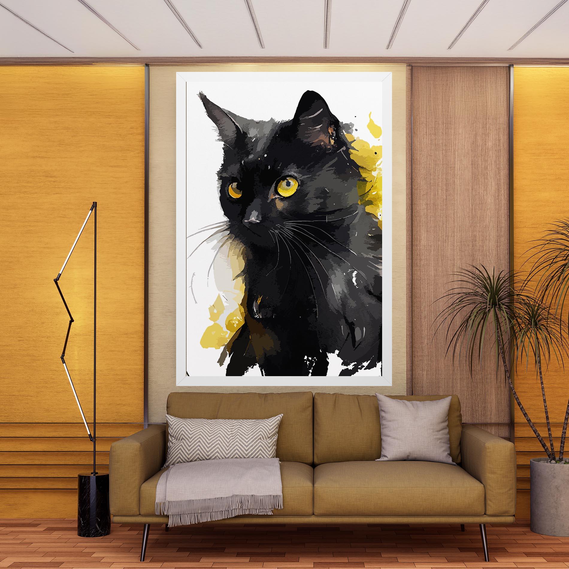 Tablou Canvas Beautiful Black Cat mockup 9