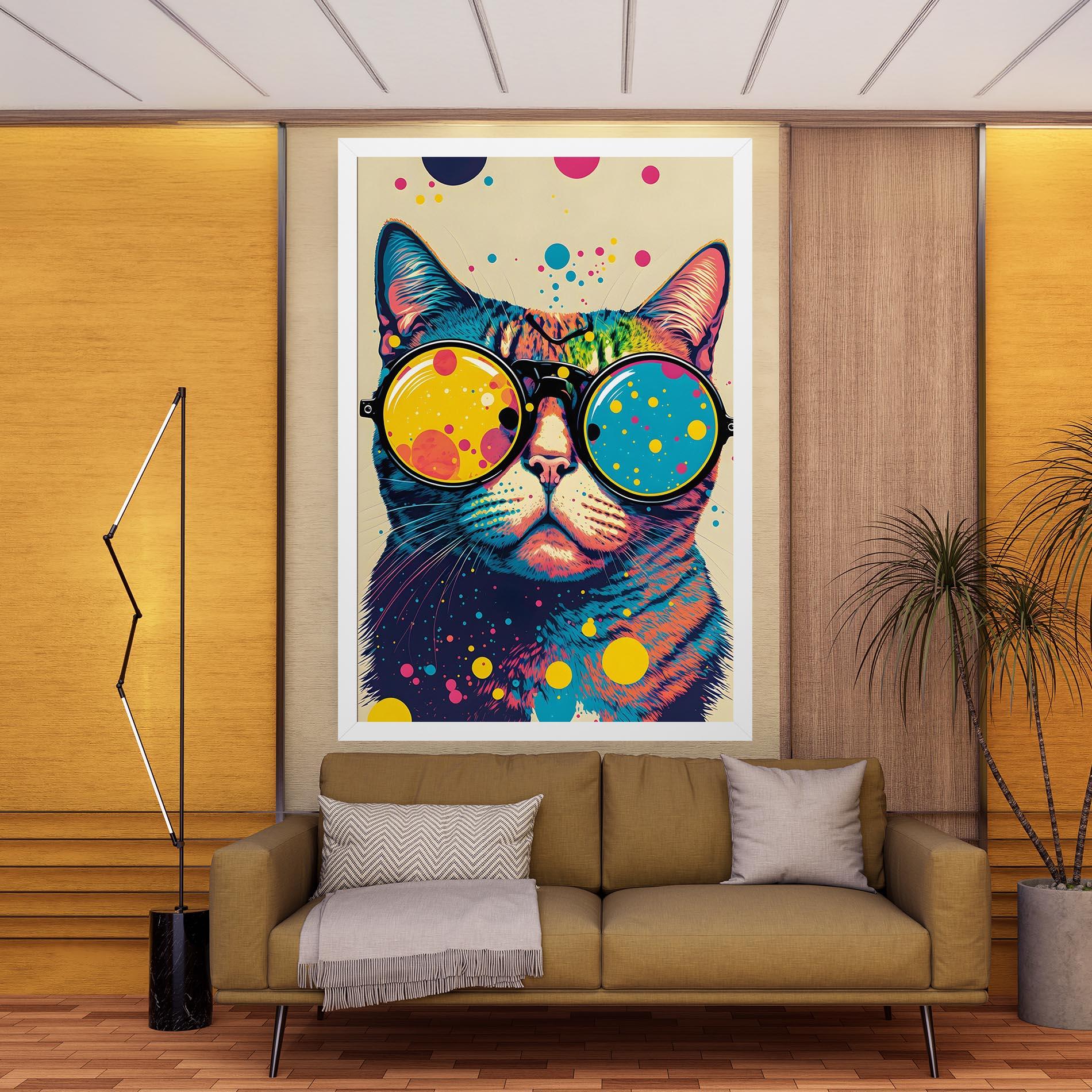Tablou Canvas Vintage Cat mockup 9
