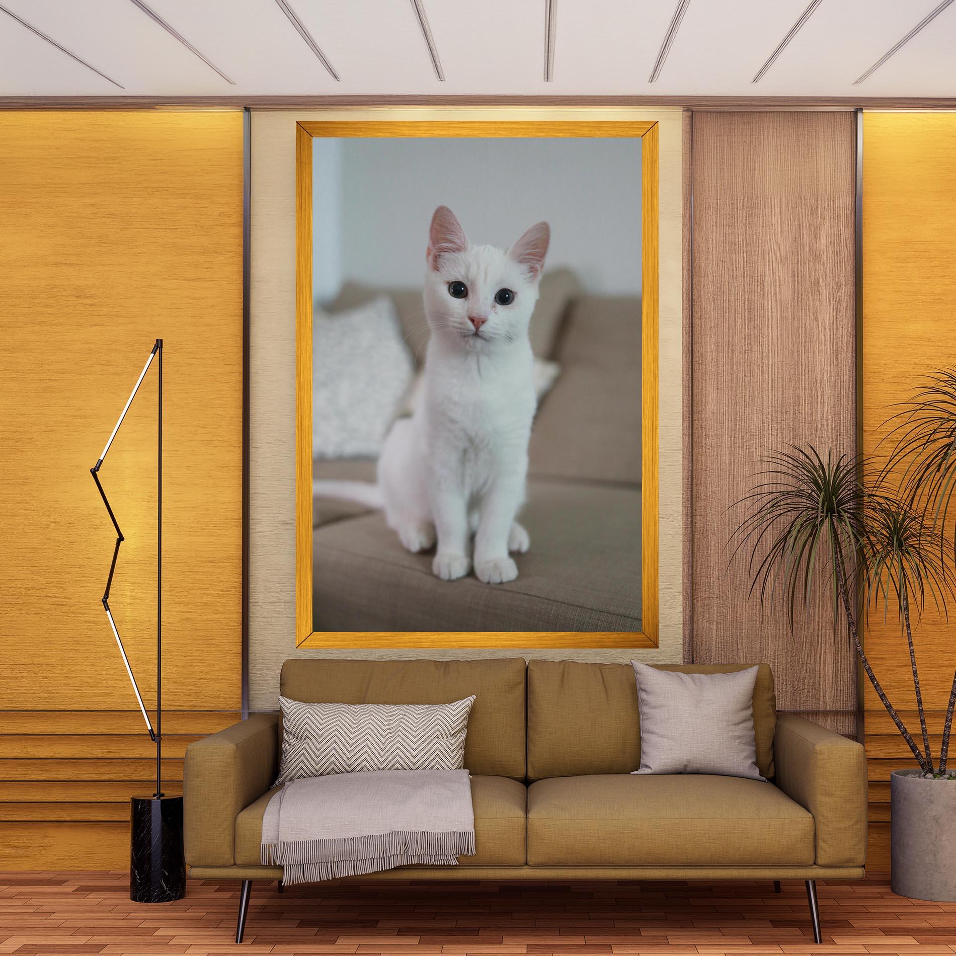 Tablou Canvas Beautiful White Cat mockup 9