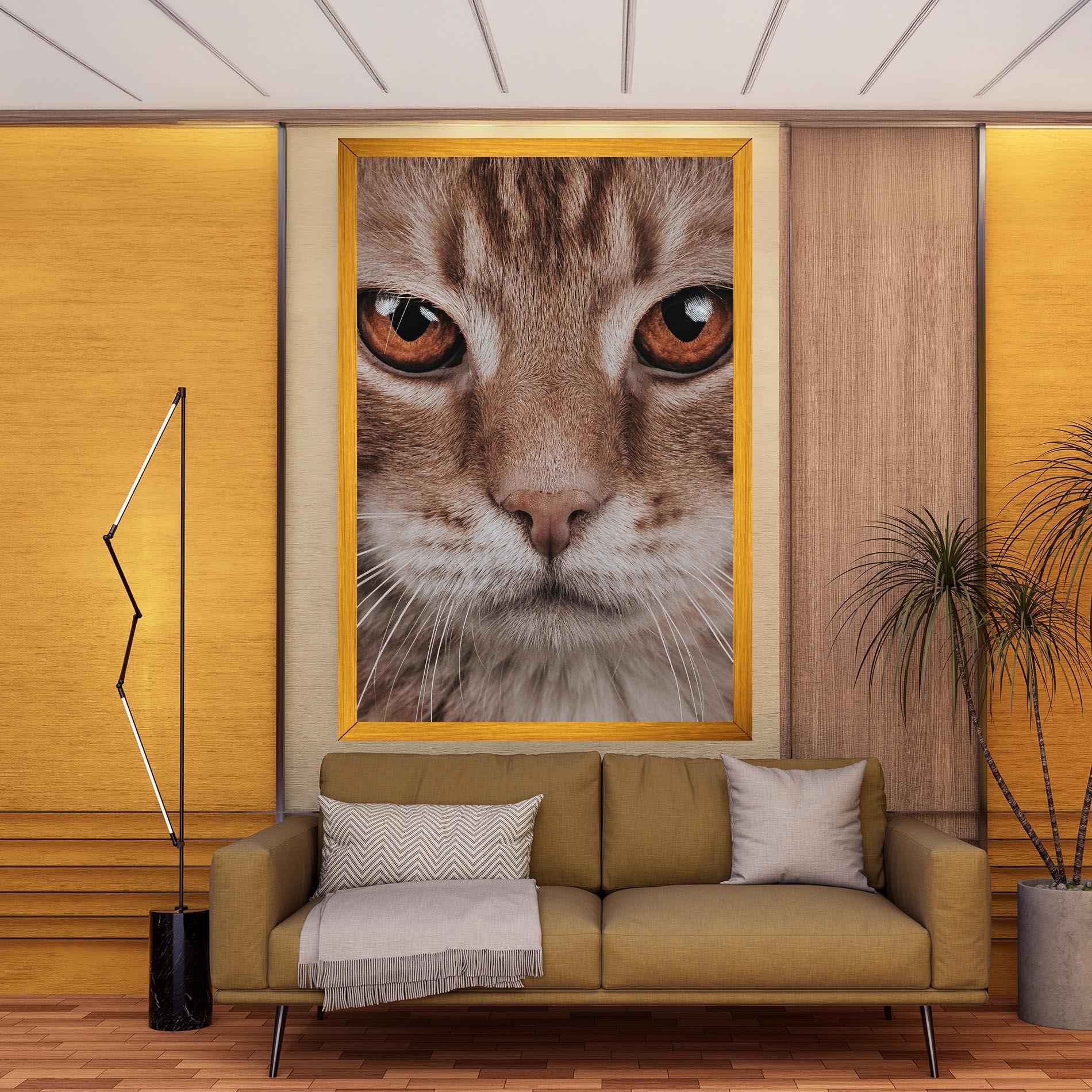 Tablou Canvas Fire Eyes Cat mockup 9