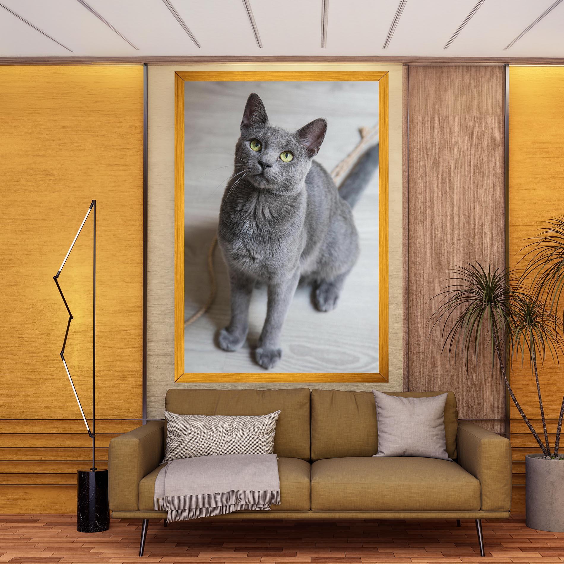 Tablou Canvas Grey Green Cat Eyes mockup 9