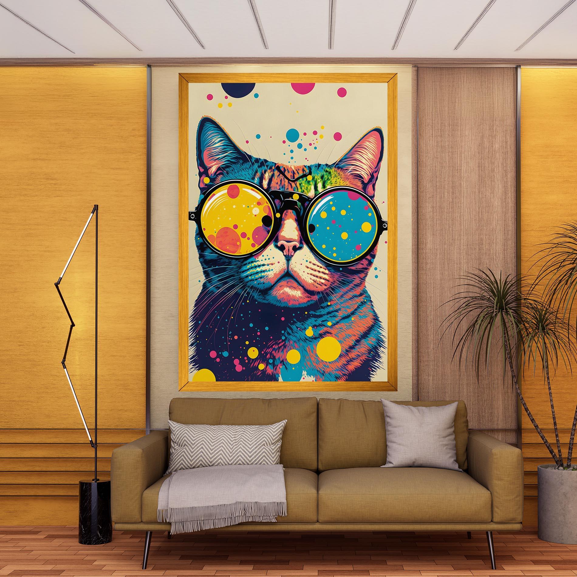 Tablou Canvas Vintage Cat mockup 9
