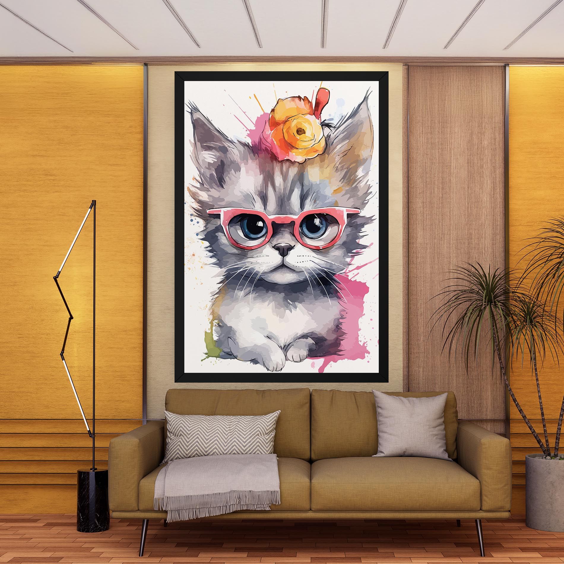Adorable Grey Cat mockup 9