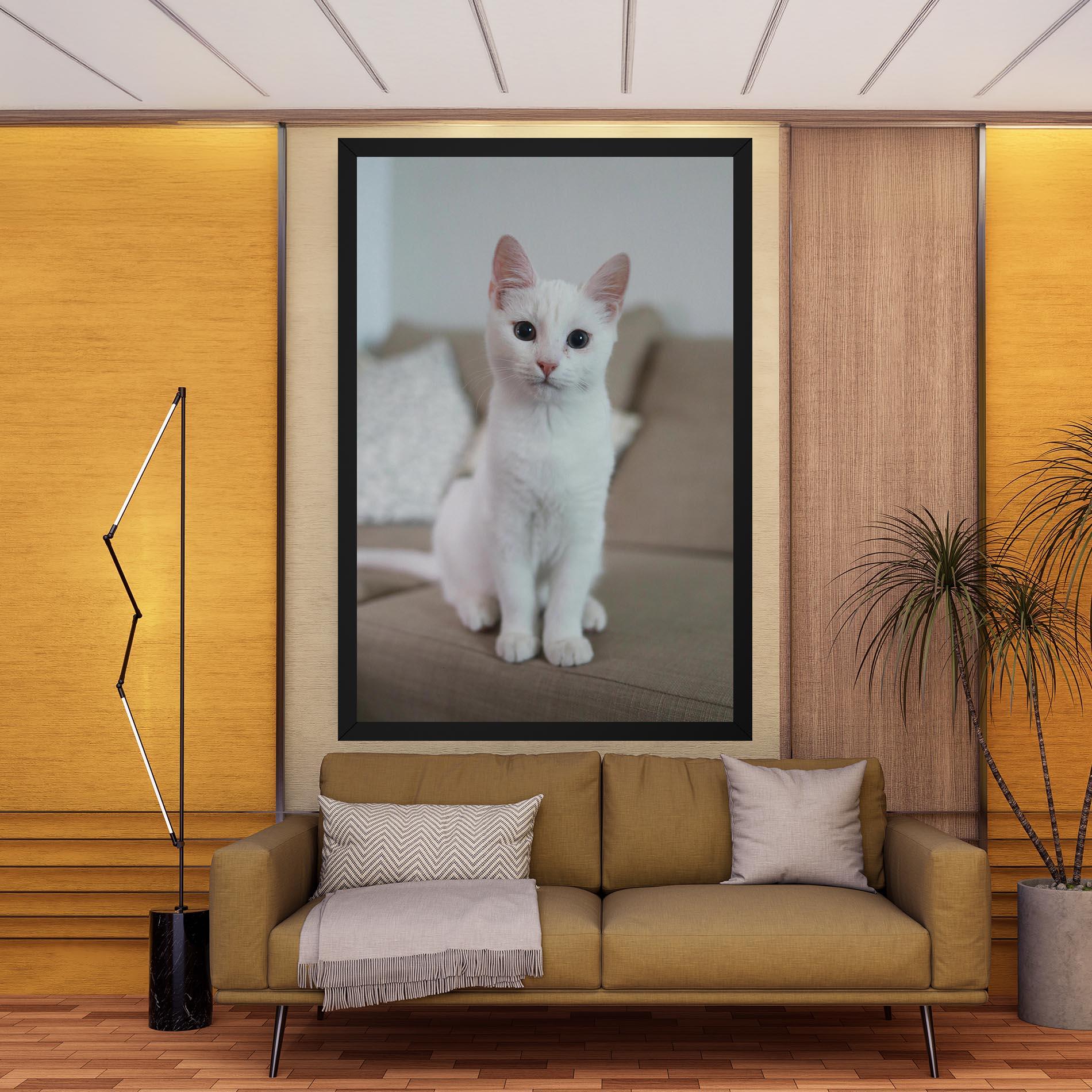 Tablou Canvas Beautiful White Cat mockup 9