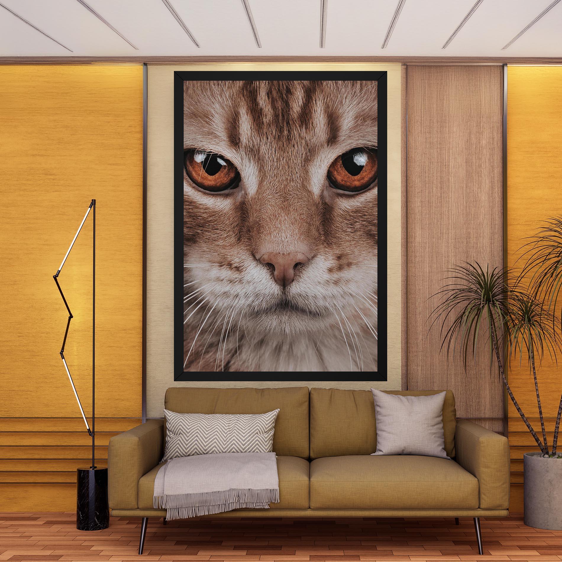 Tablou Canvas Fire Eyes Cat mockup 9