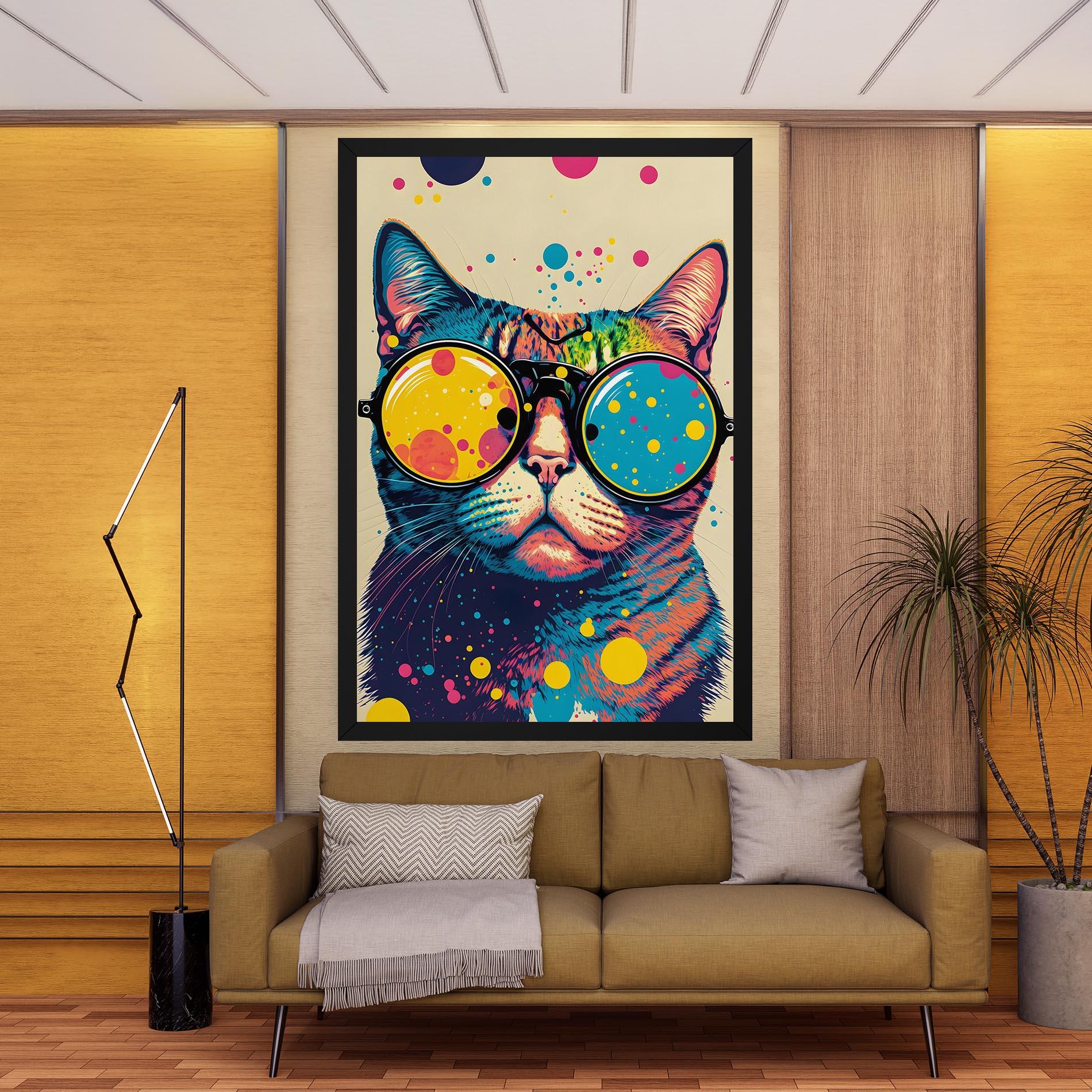 Tablou Canvas Vintage Cat mockup 9