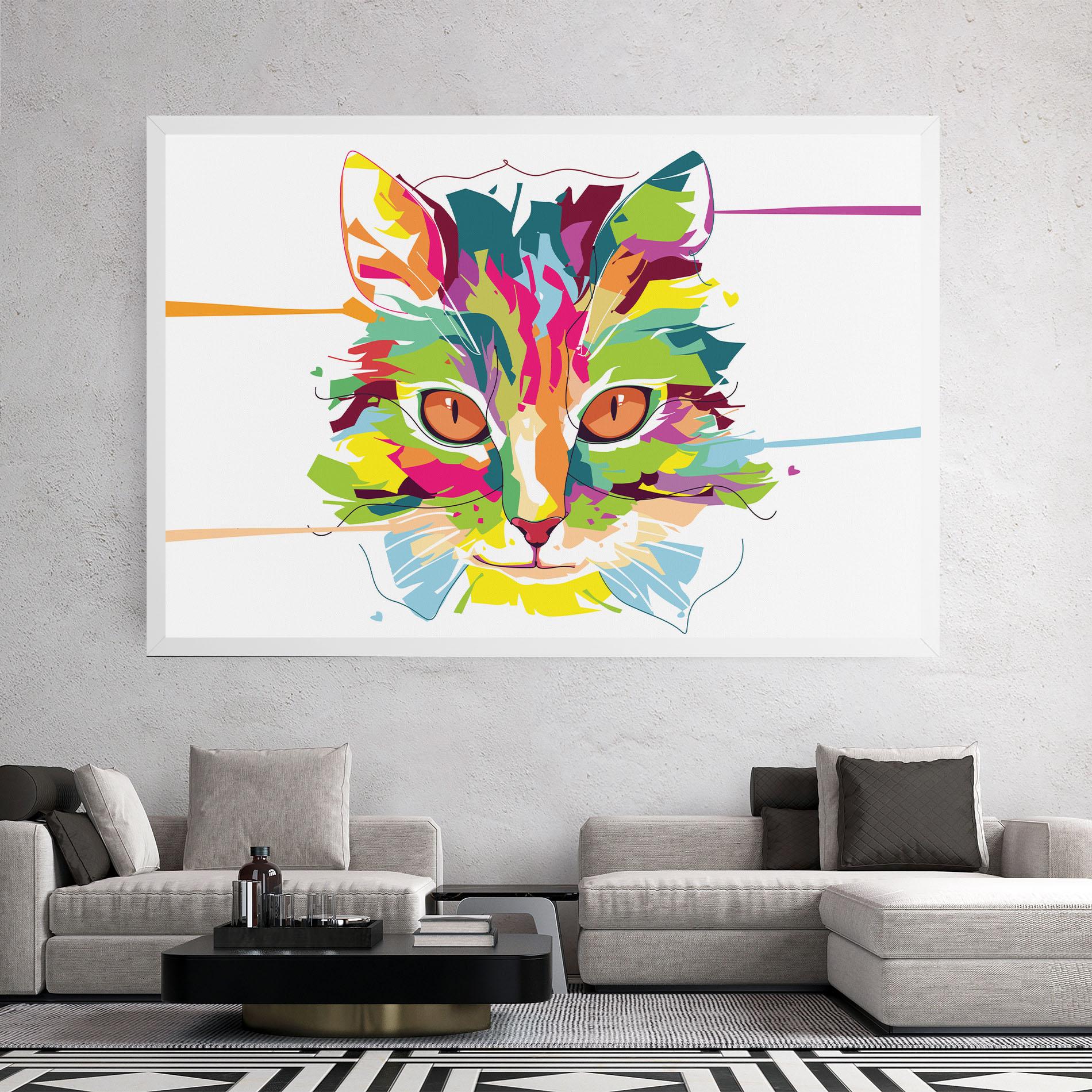 Tablou Canvas Cat Art Close Up mockup 2