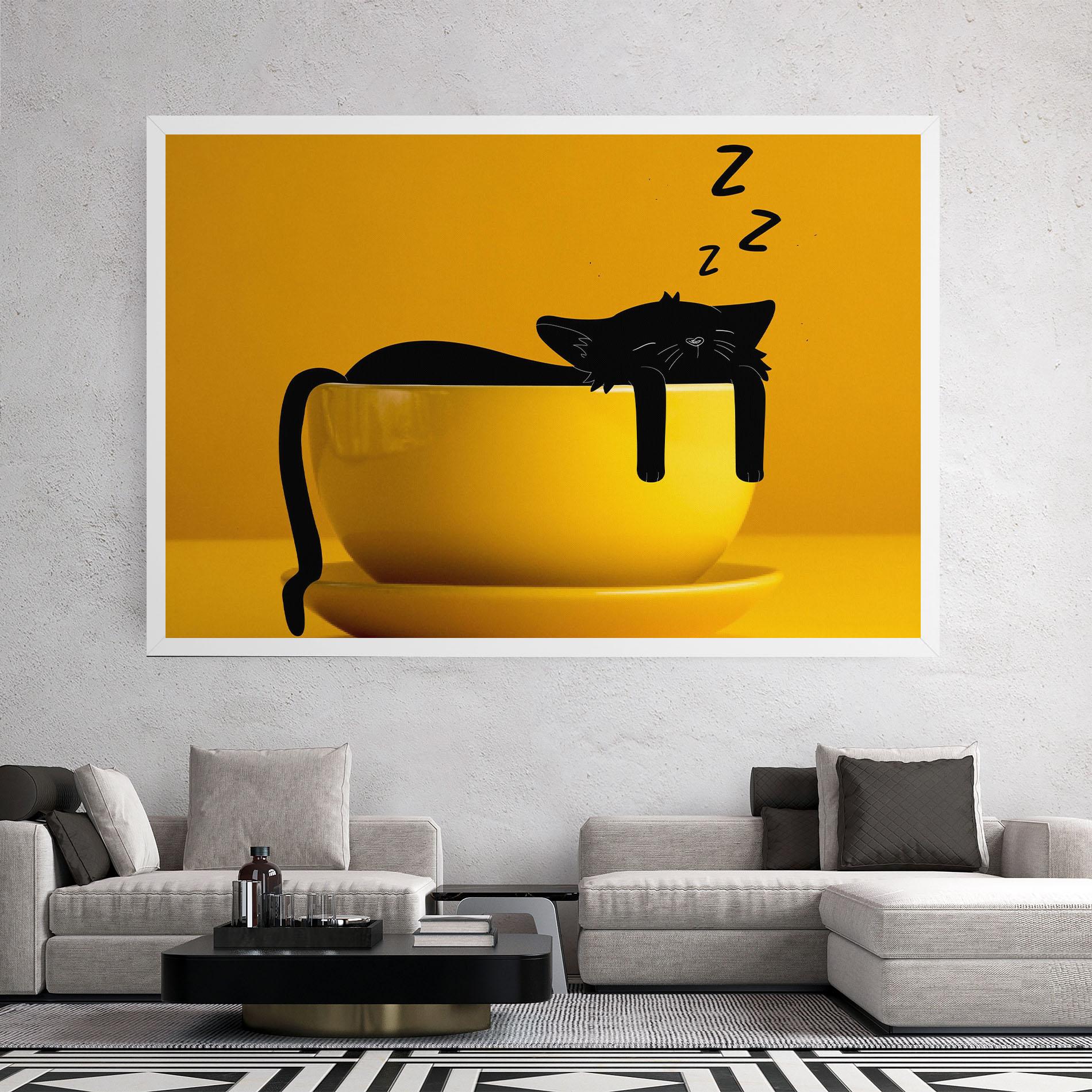 Tablou Canvas Cat In A Cup mockup 2