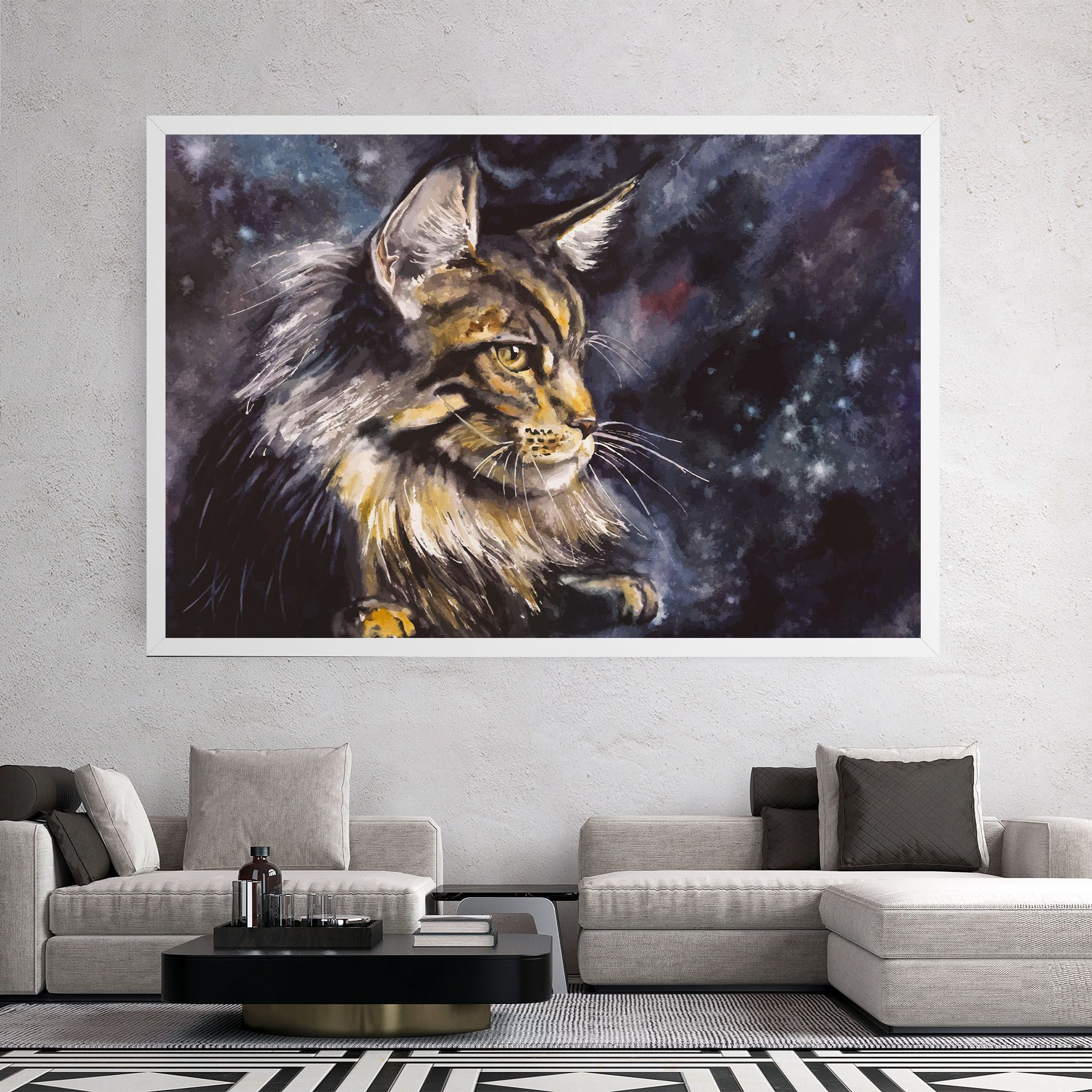 Cat Watercolor Art mockup 2