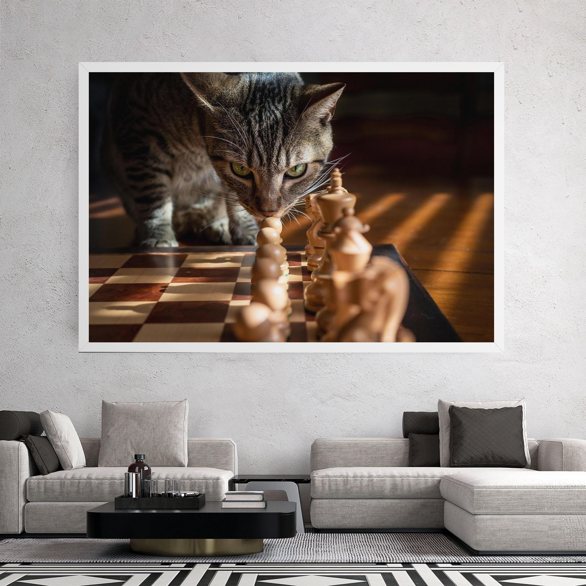 Tablou Canvas Chess Cat mockup 2