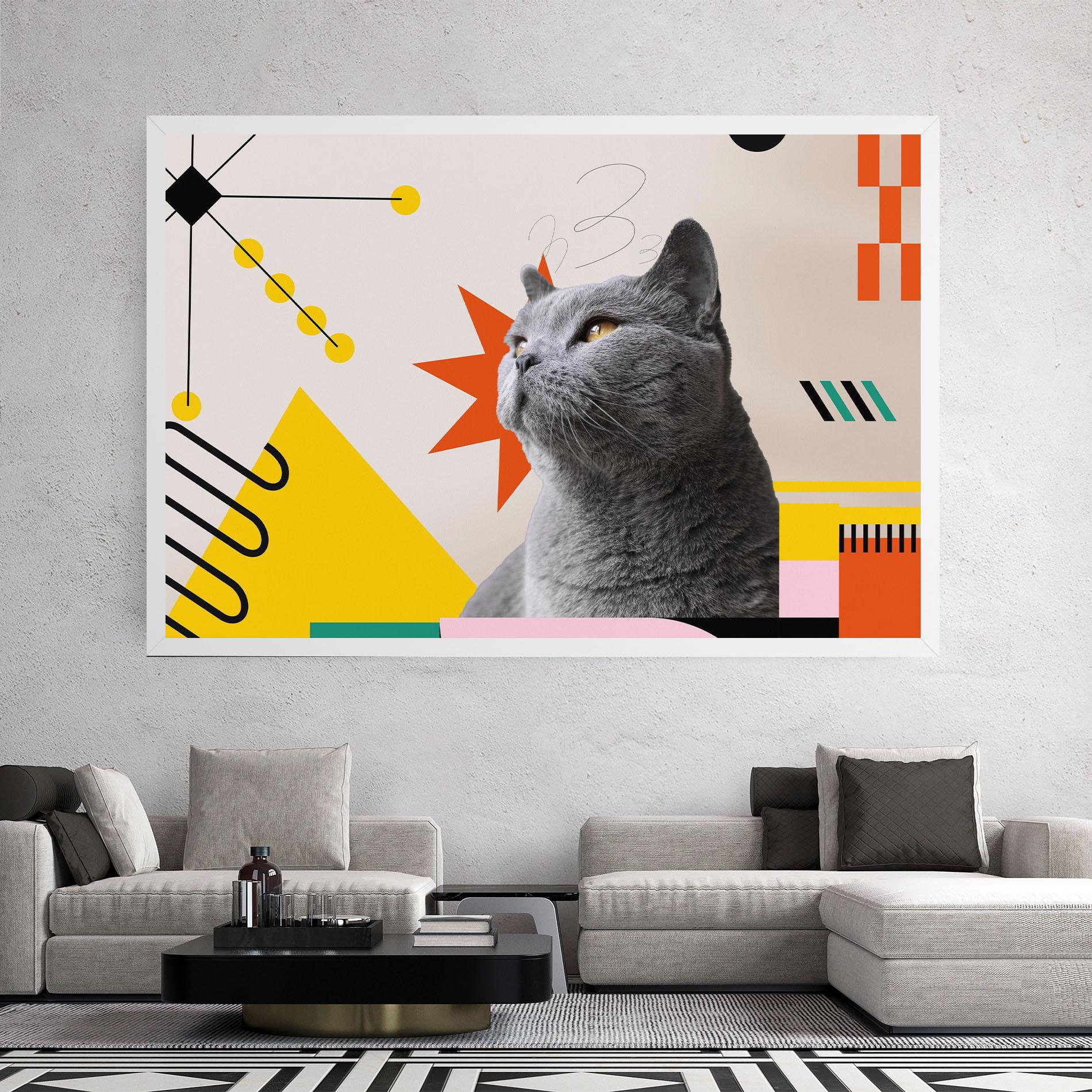Tablou Canvas Colorful Graphic Cat mockup 2