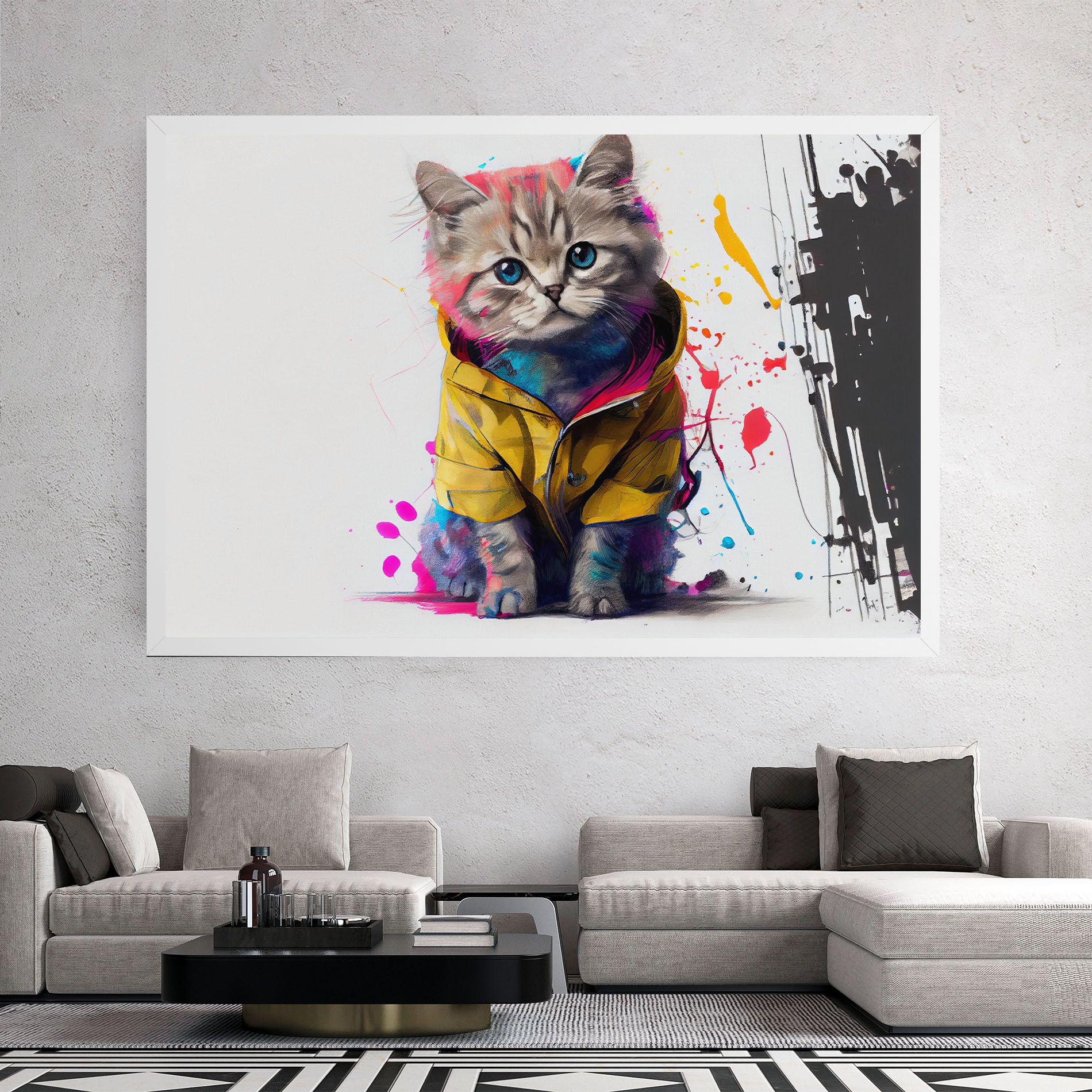 Fluffy Kitten With Clothes mockup 2