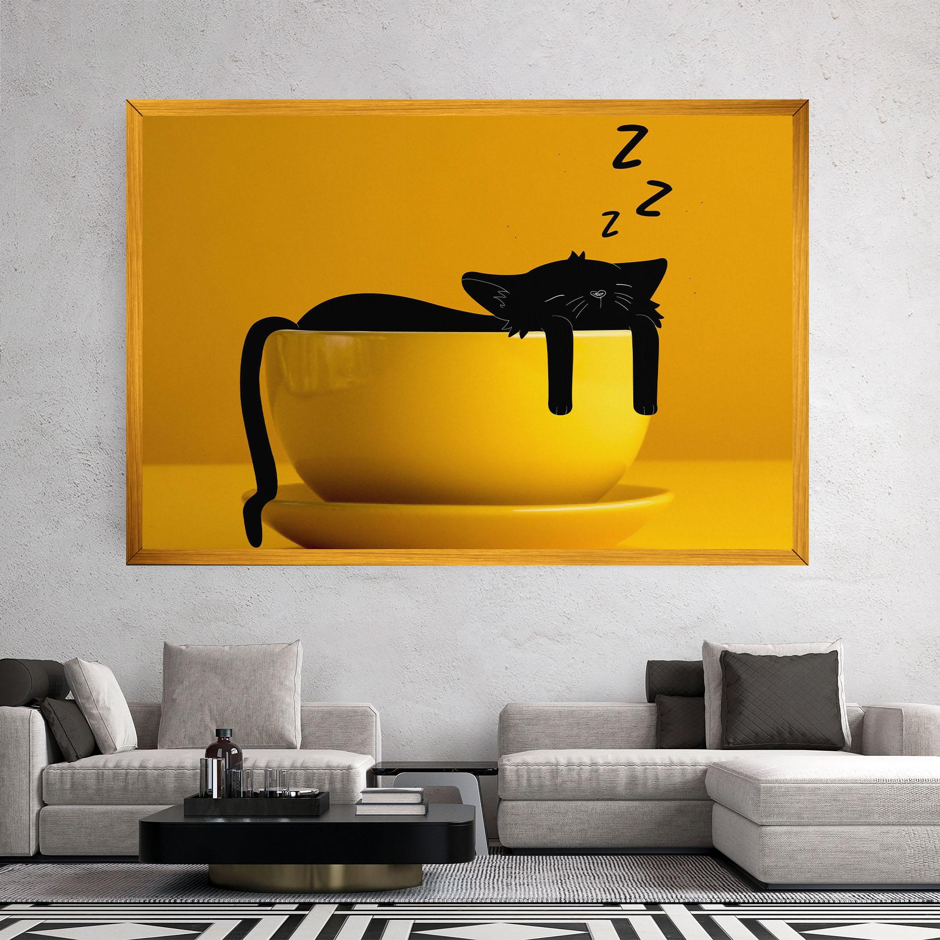 Tablou Canvas Cat In A Cup mockup 2