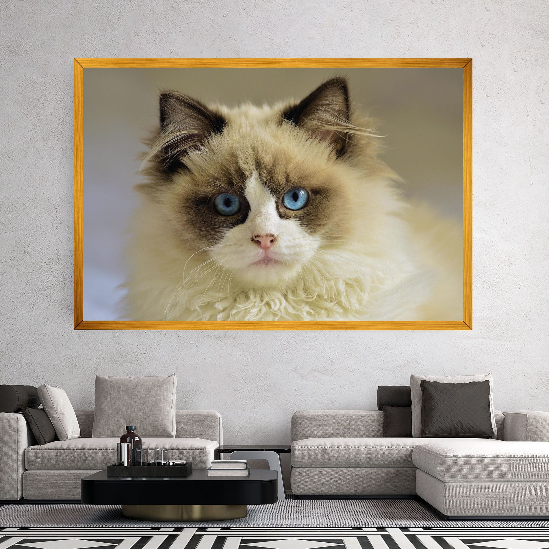 Interesting Blue Eyes Cat mockup 2