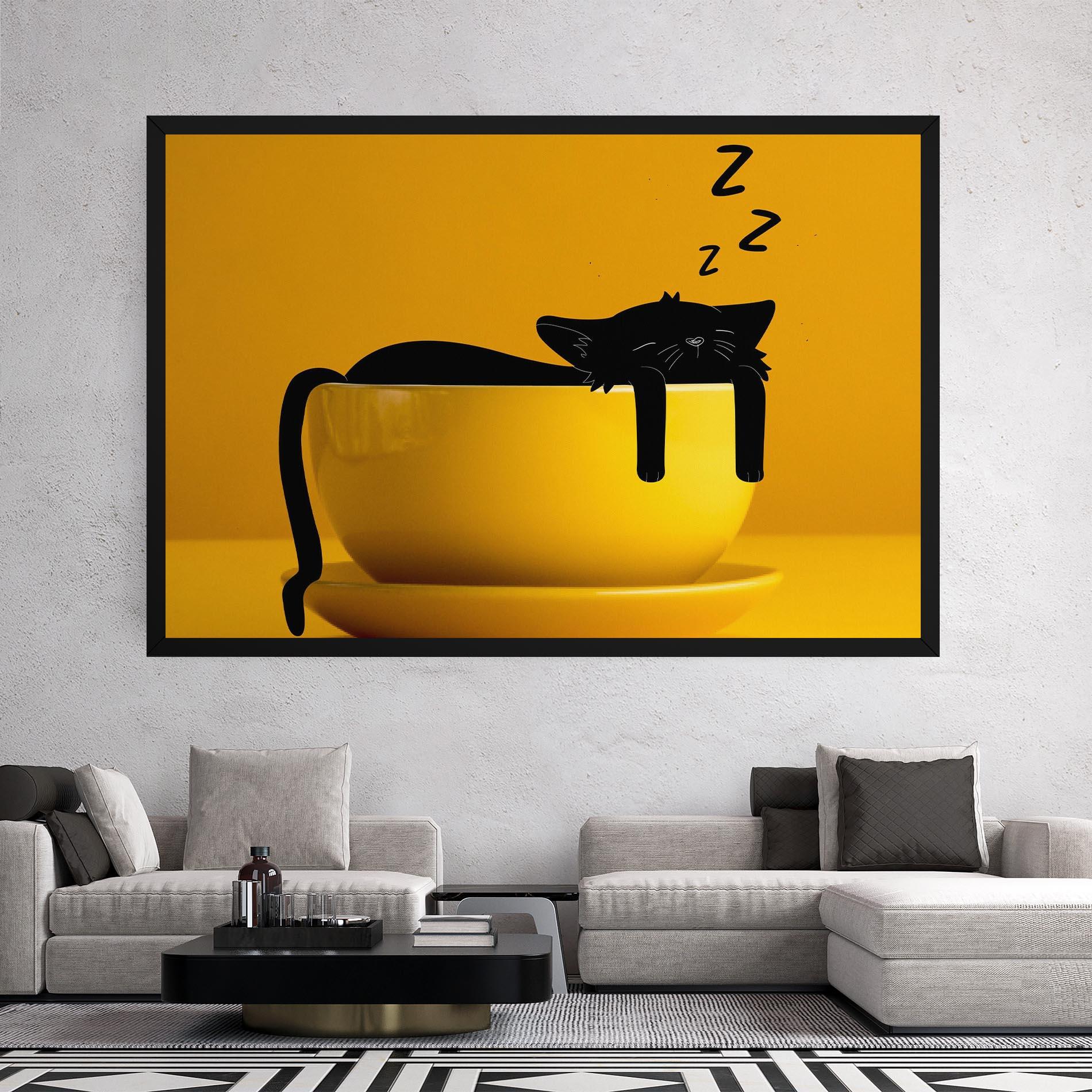 Tablou Canvas Cat In A Cup mockup 2