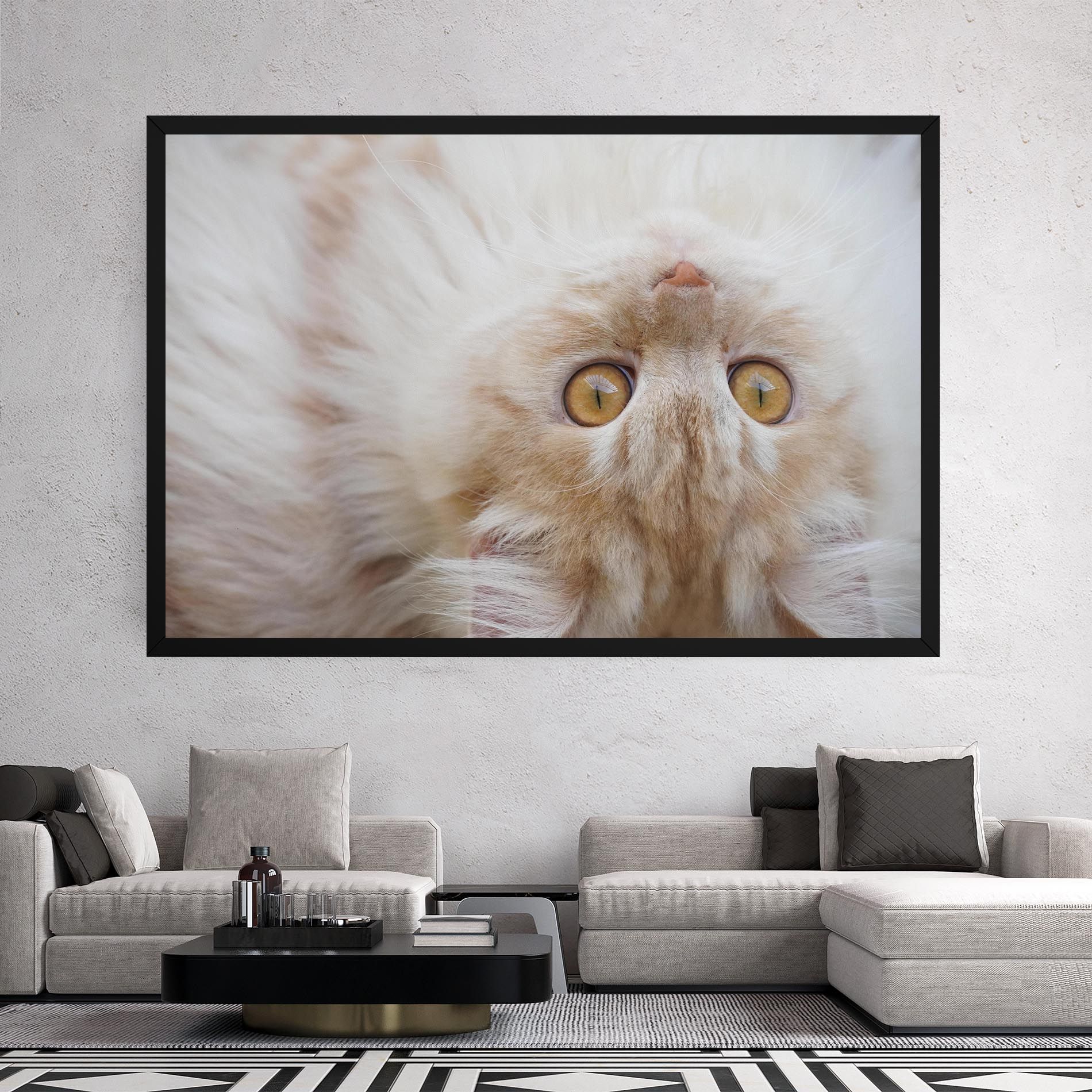 Close Up Yellow Eyes Cat mockup 2