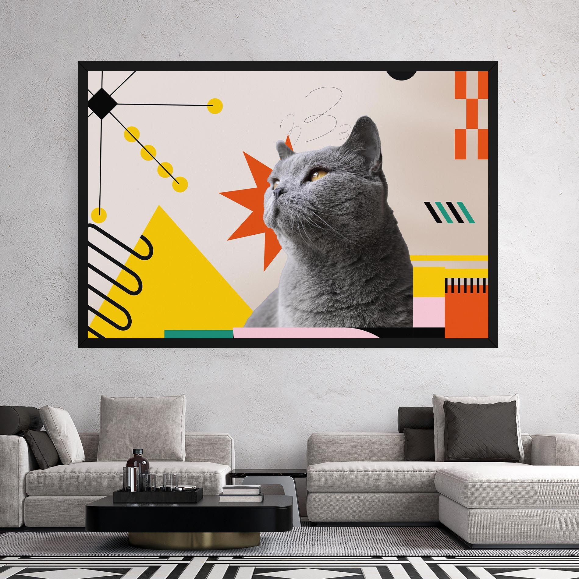 Colorful Graphic Cat mockup 2