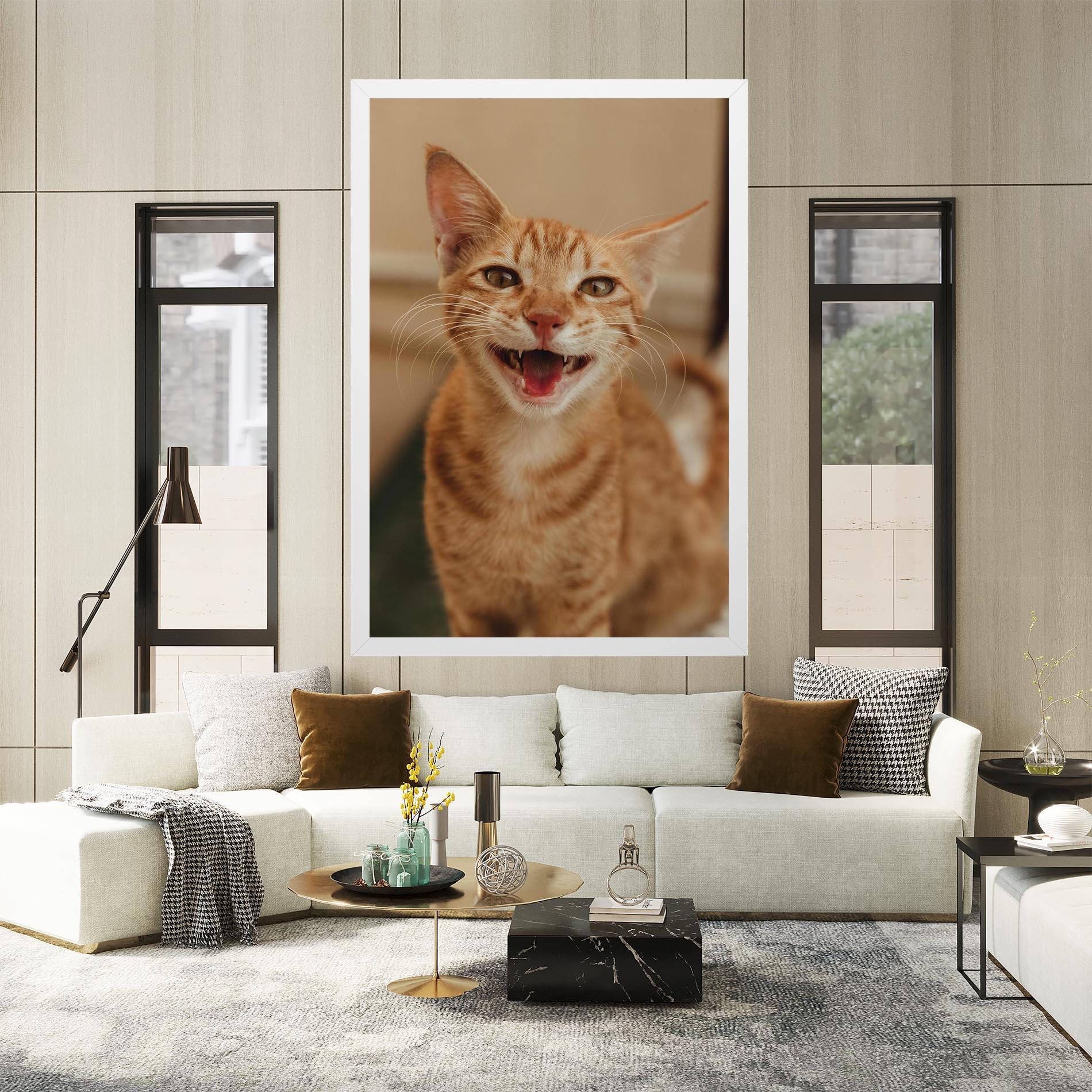 Tablou Canvas Orange Cat Smiling mockup 2