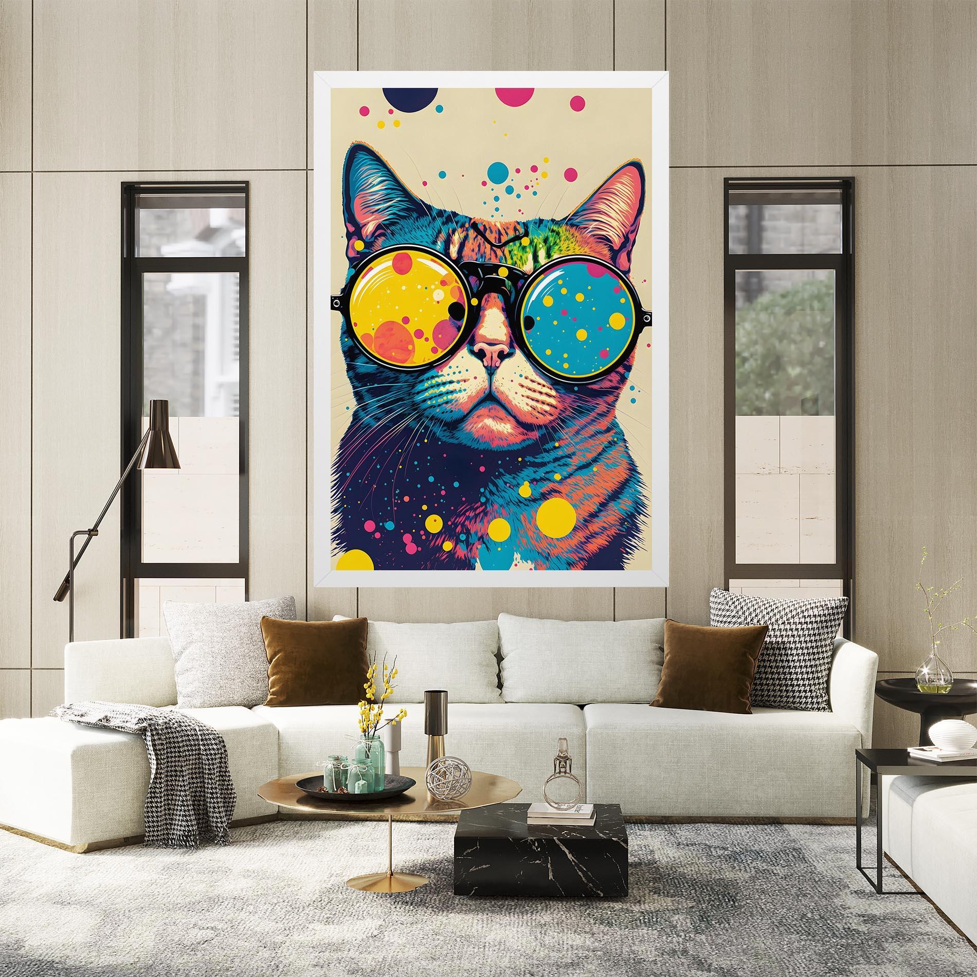 Tablou Canvas Vintage Cat mockup 2