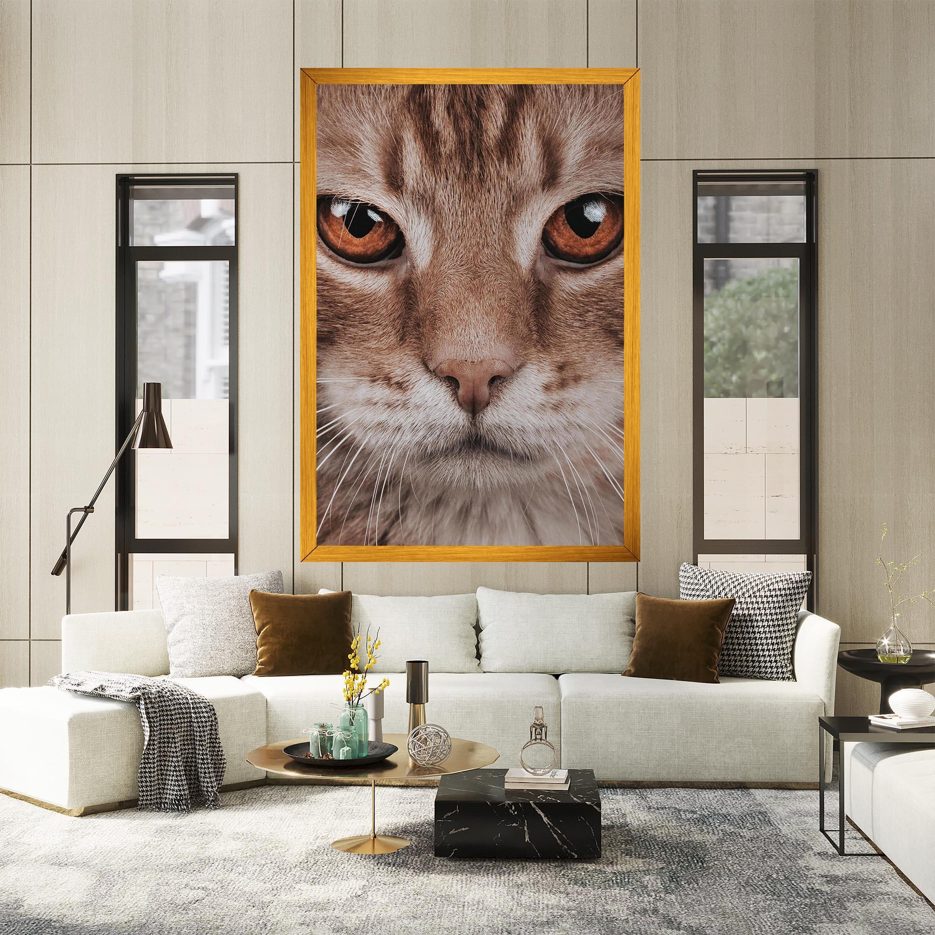 Tablou Canvas Fire Eyes Cat mockup 2