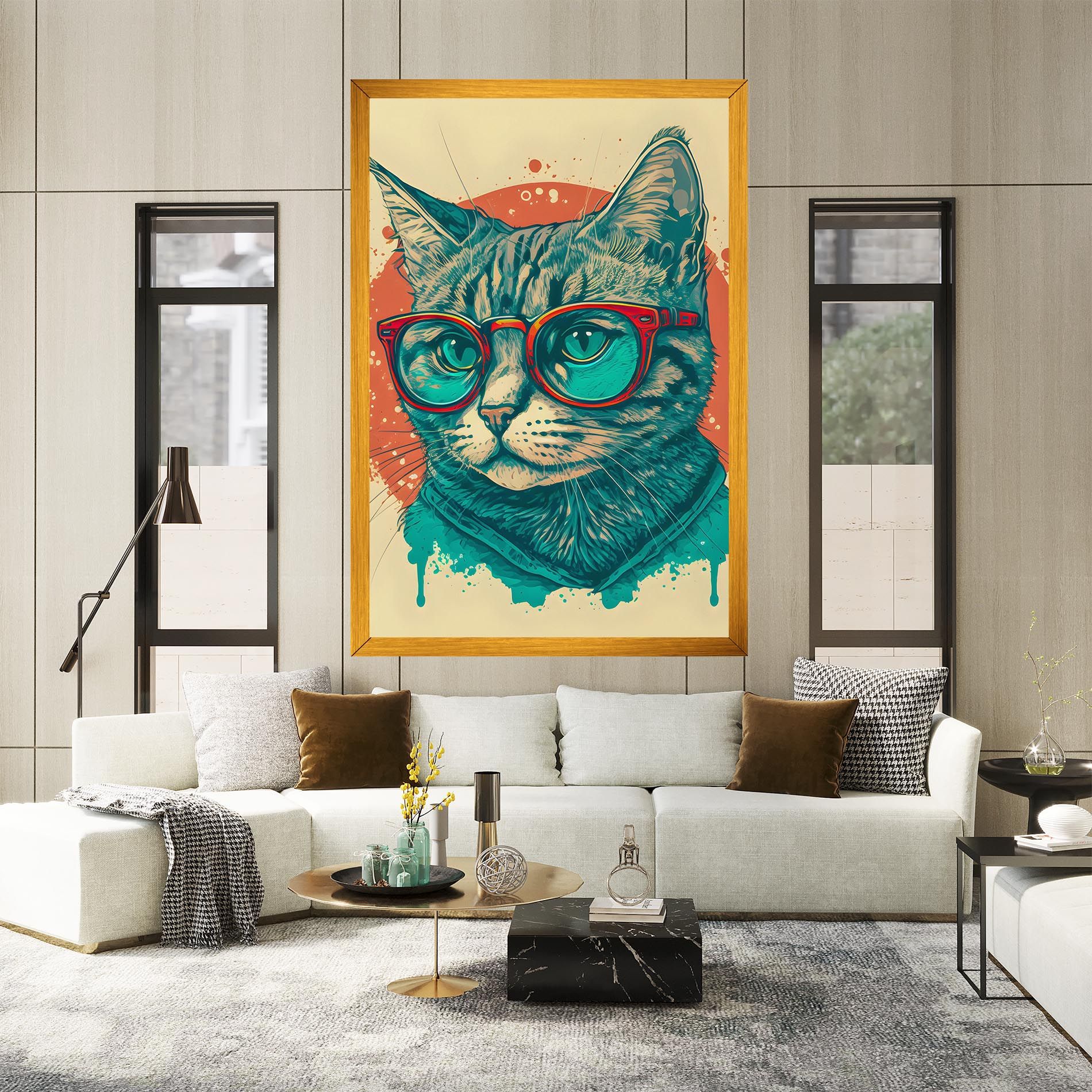 Red Glasses Cat mockup 2