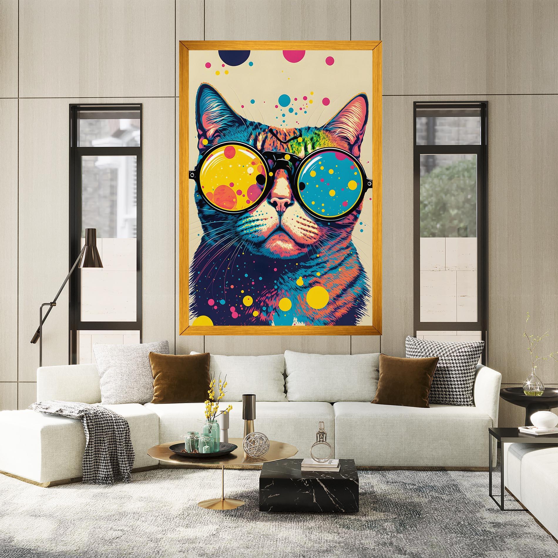 Tablou Canvas Vintage Cat mockup 2