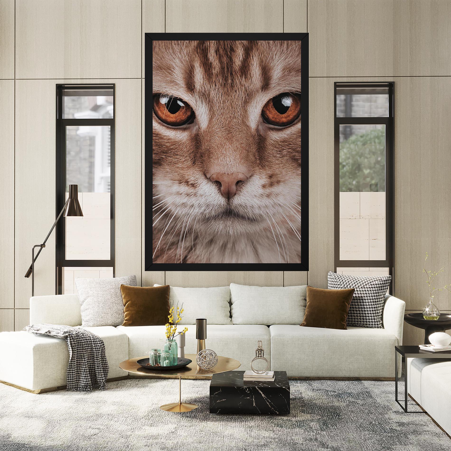 Tablou Canvas Fire Eyes Cat mockup 2