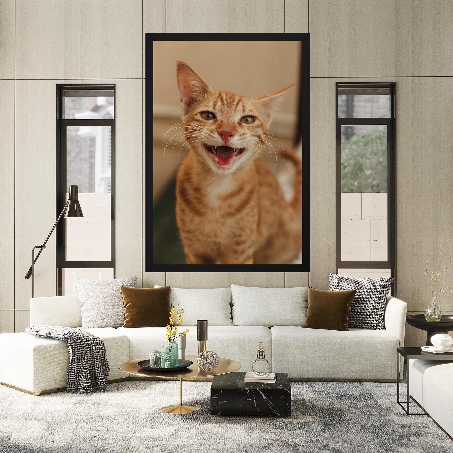 Orange Cat Smiling mockup 2
