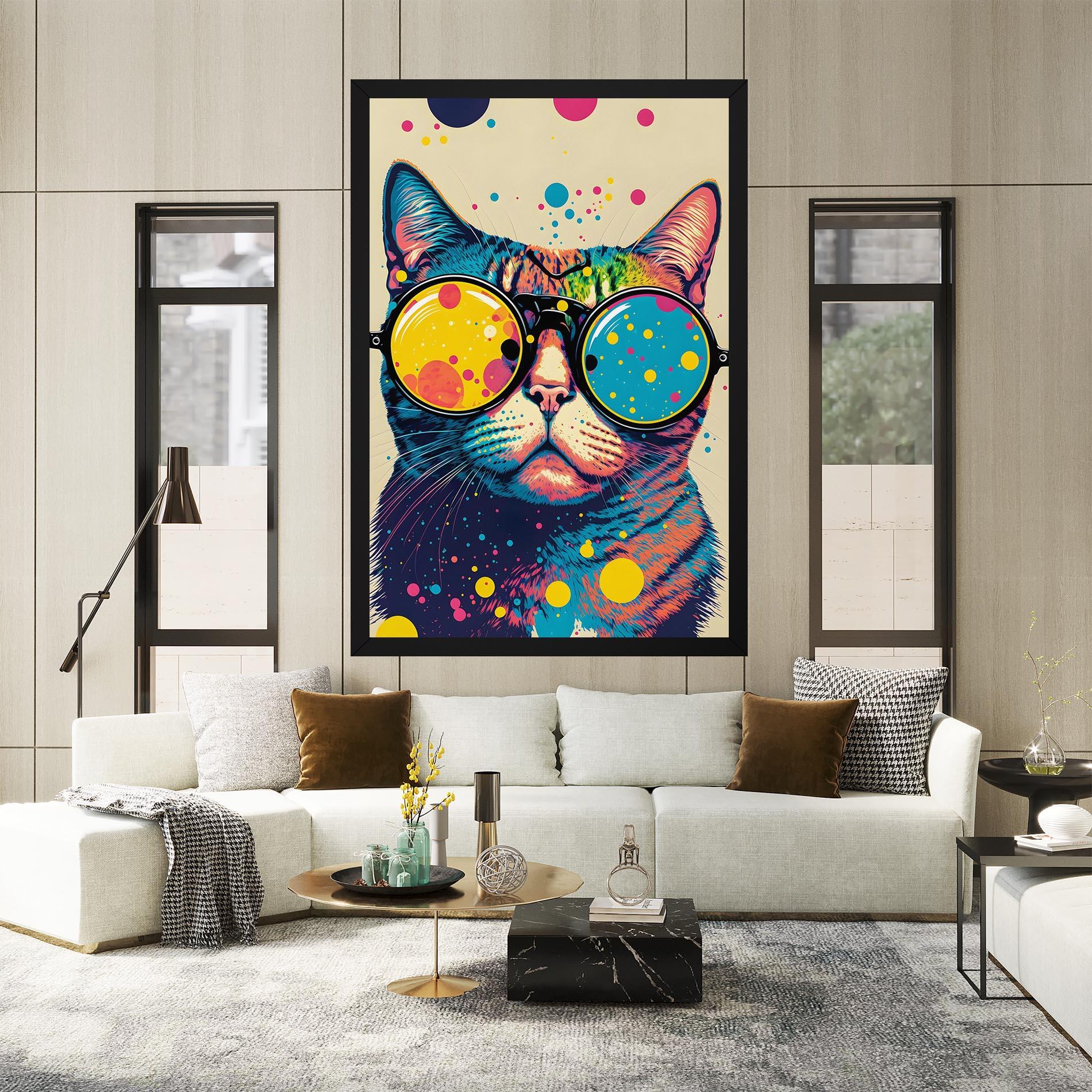 Tablou Canvas Vintage Cat mockup 2