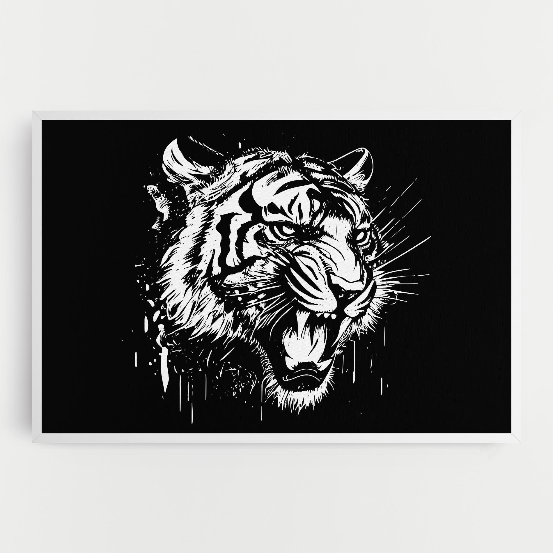 Tablou Canvas Angry Tiger Head mockup 0