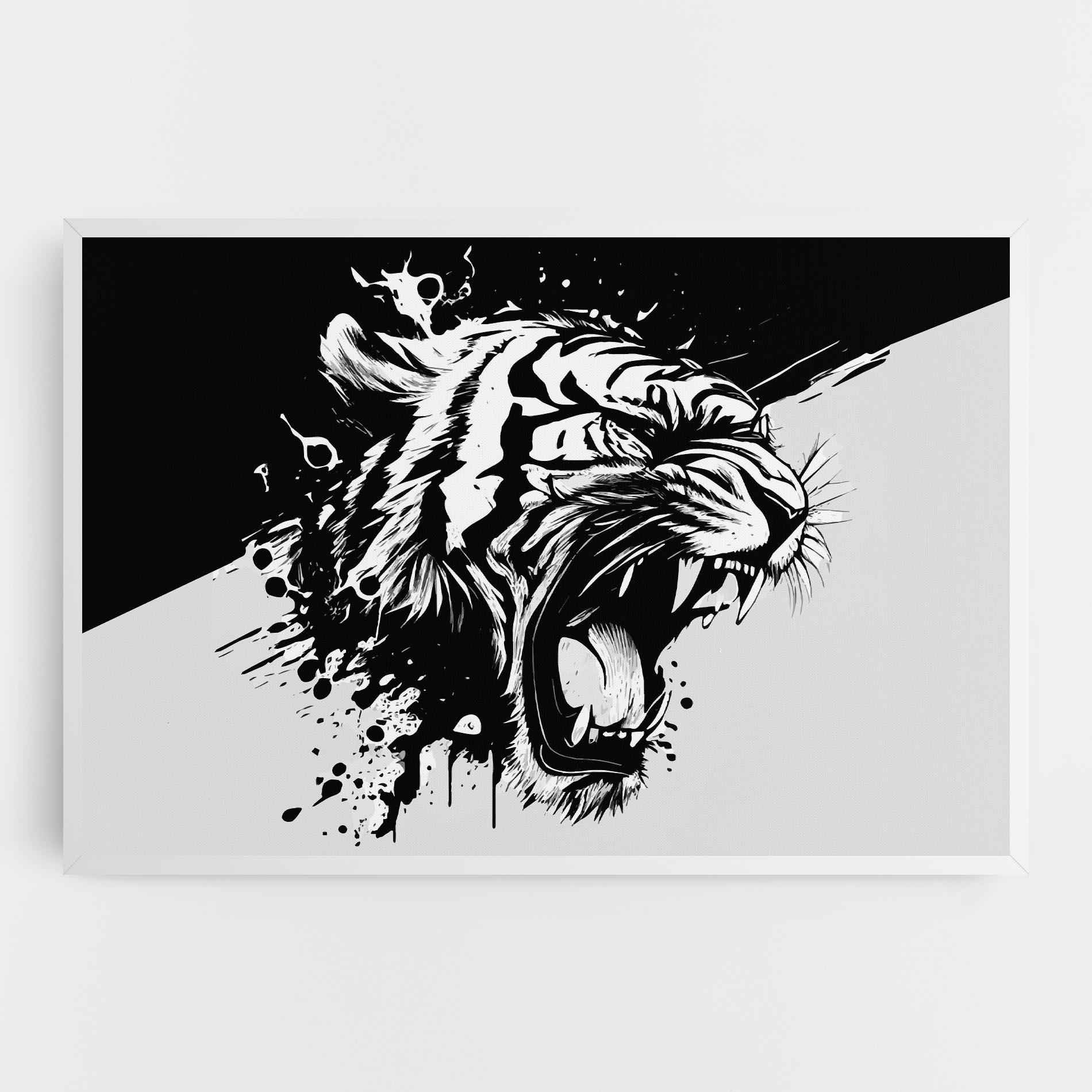 Tablou Canvas Black Grey Tiger mockup 0