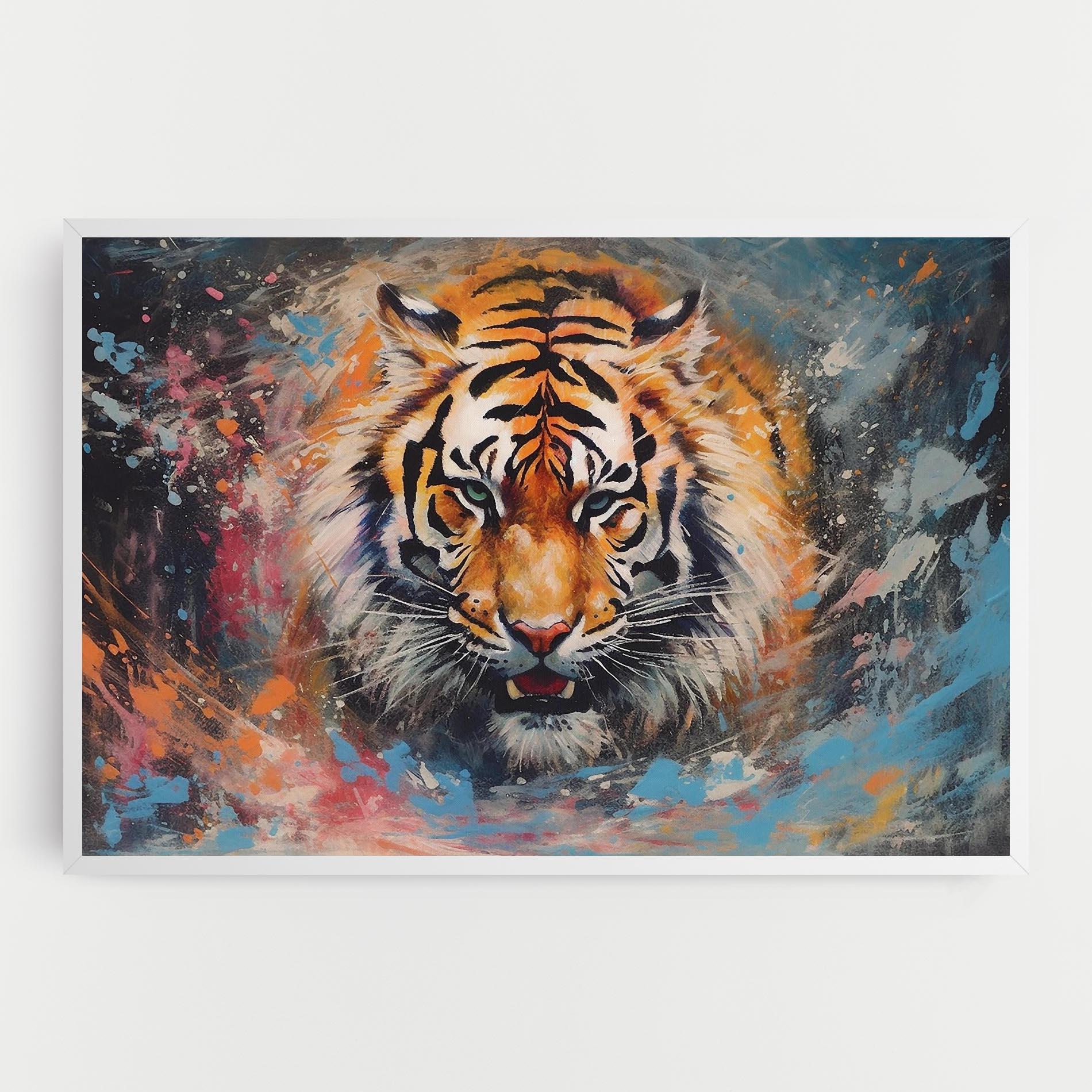 Tablou Canvas Orange Tiger Painting mockup 0