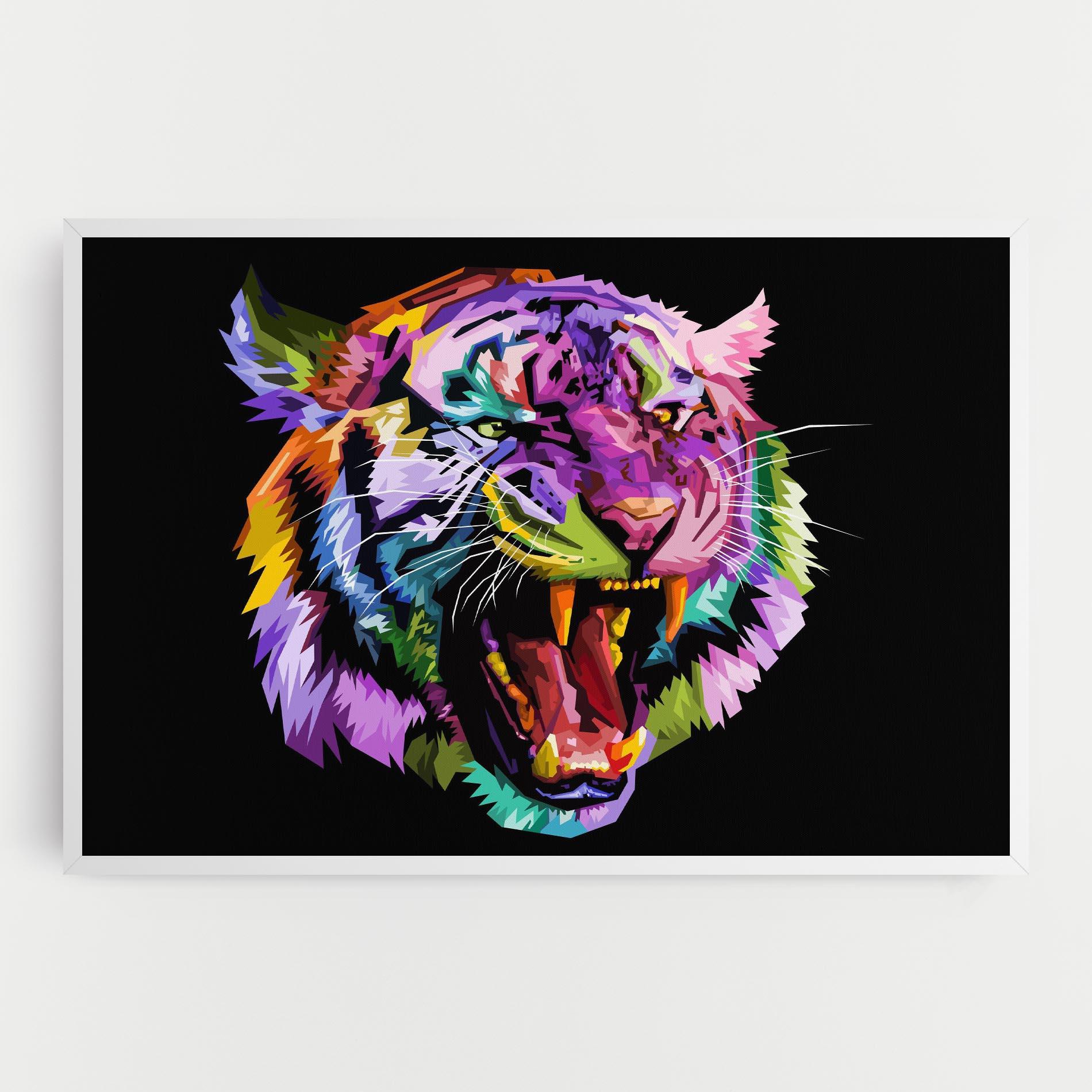 Tablou Canvas Tiger On Black mockup 0