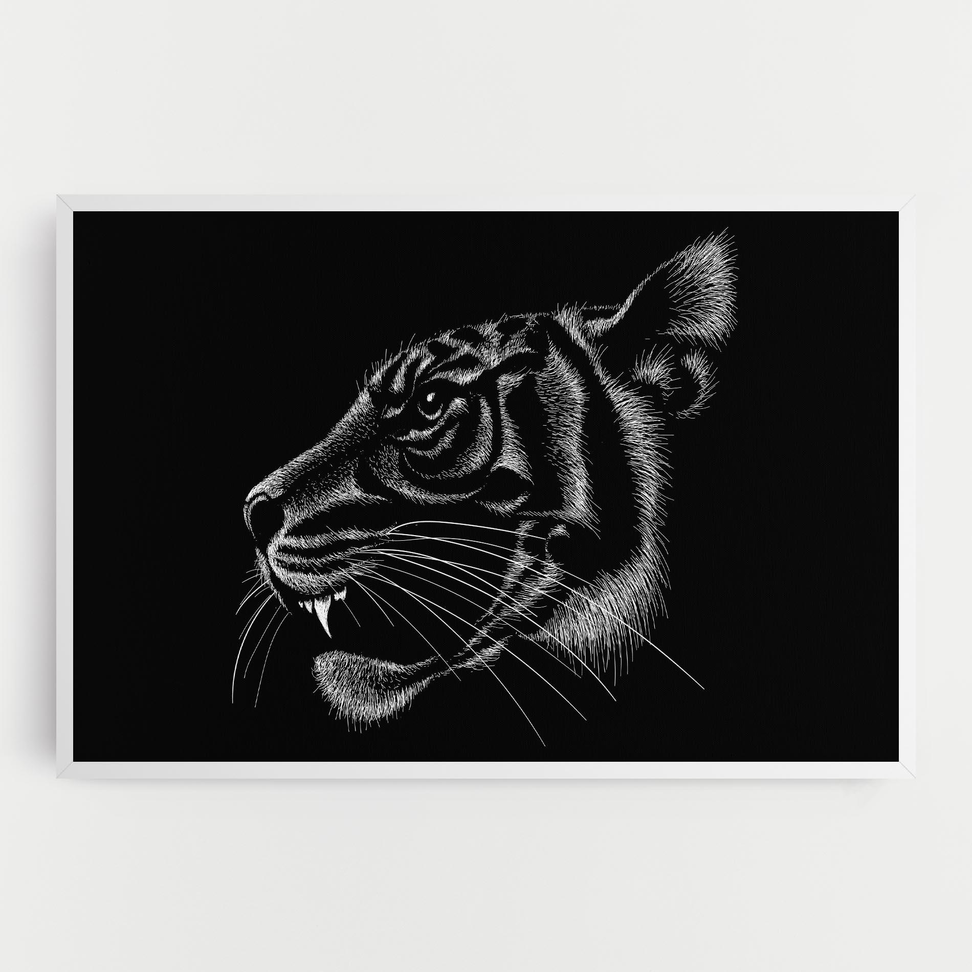 Tablou Canvas Tiger White Head mockup 0
