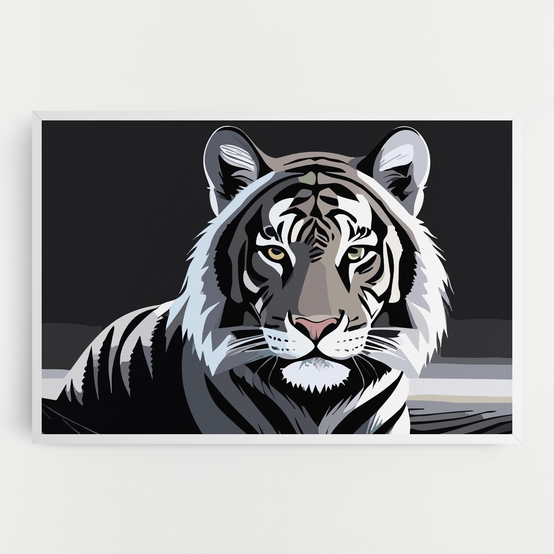 White Grey Tiger mockup 0