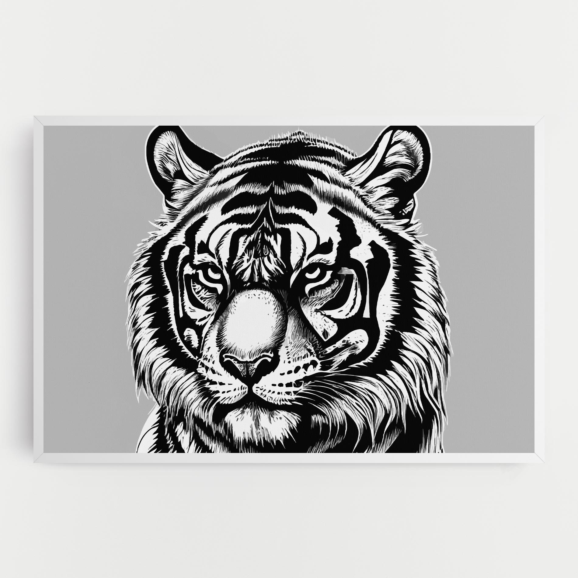 Tablou Canvas White Tiger Grey mockup 0