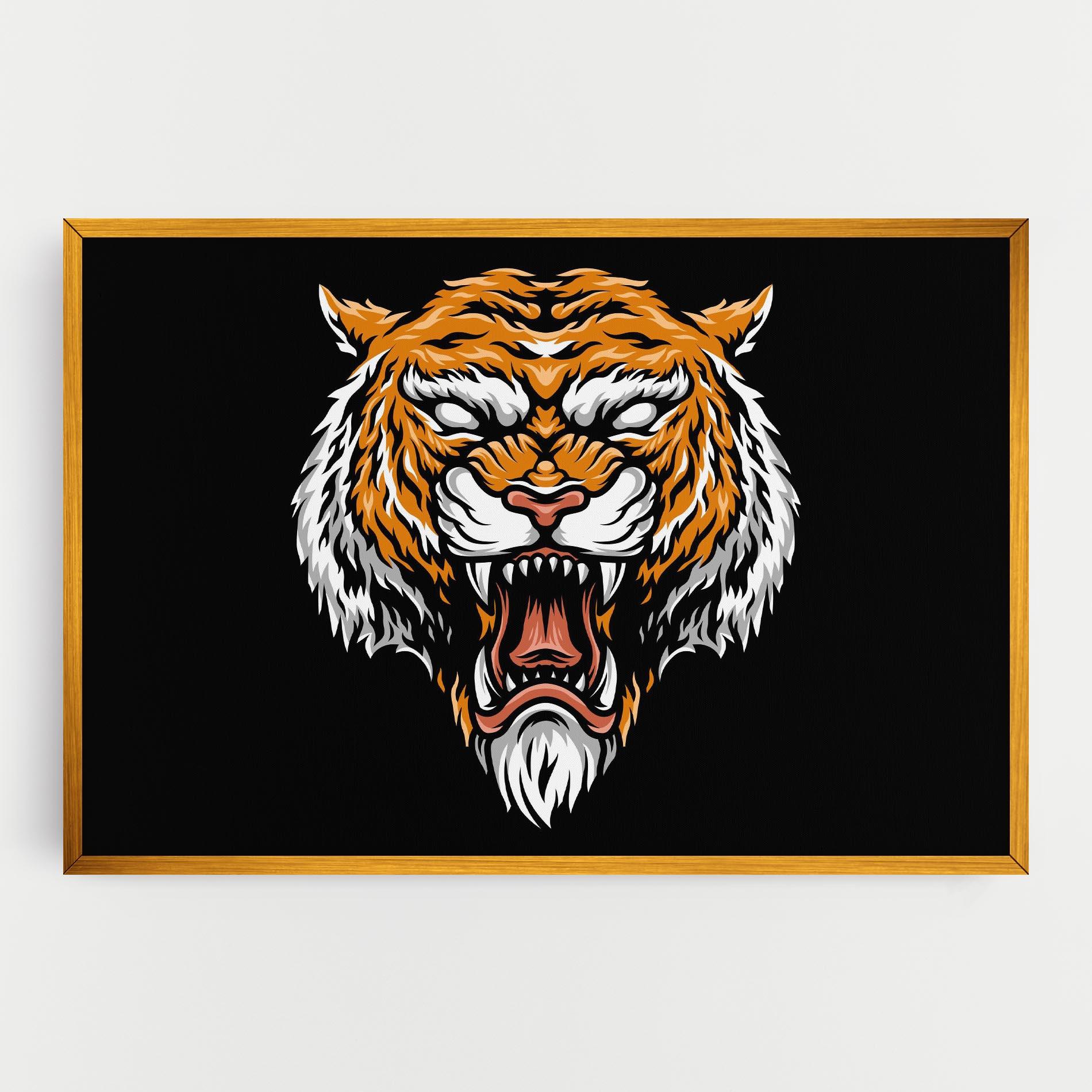 Tablou Canvas Angry Orange Tiger mockup 0