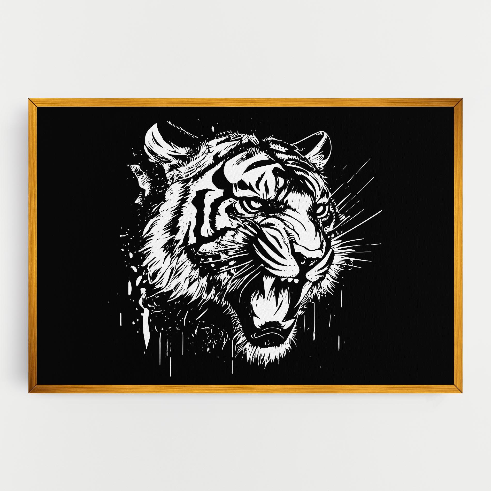 Tablou Canvas Angry Tiger Head mockup 0