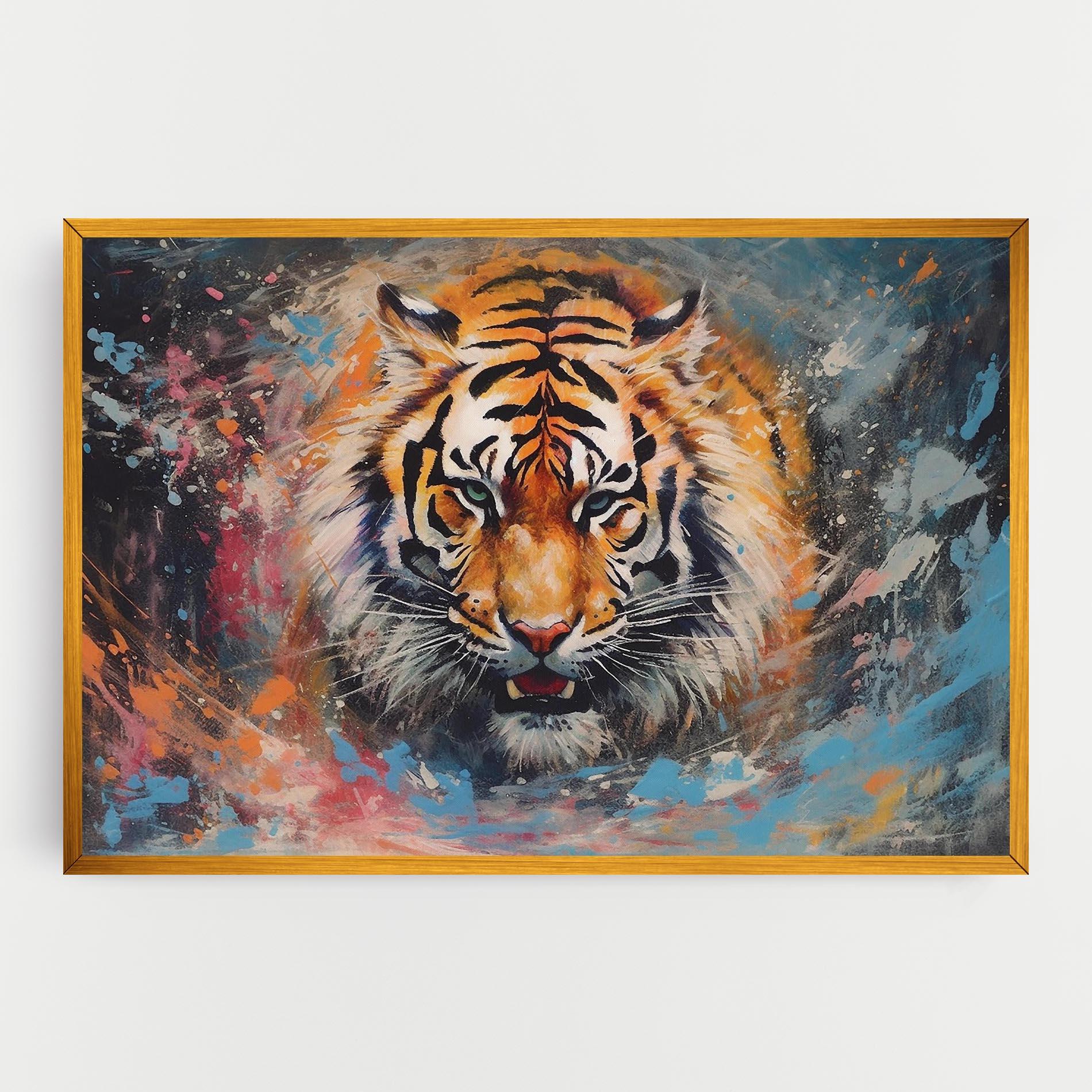 Tablou Canvas Orange Tiger Painting mockup 0
