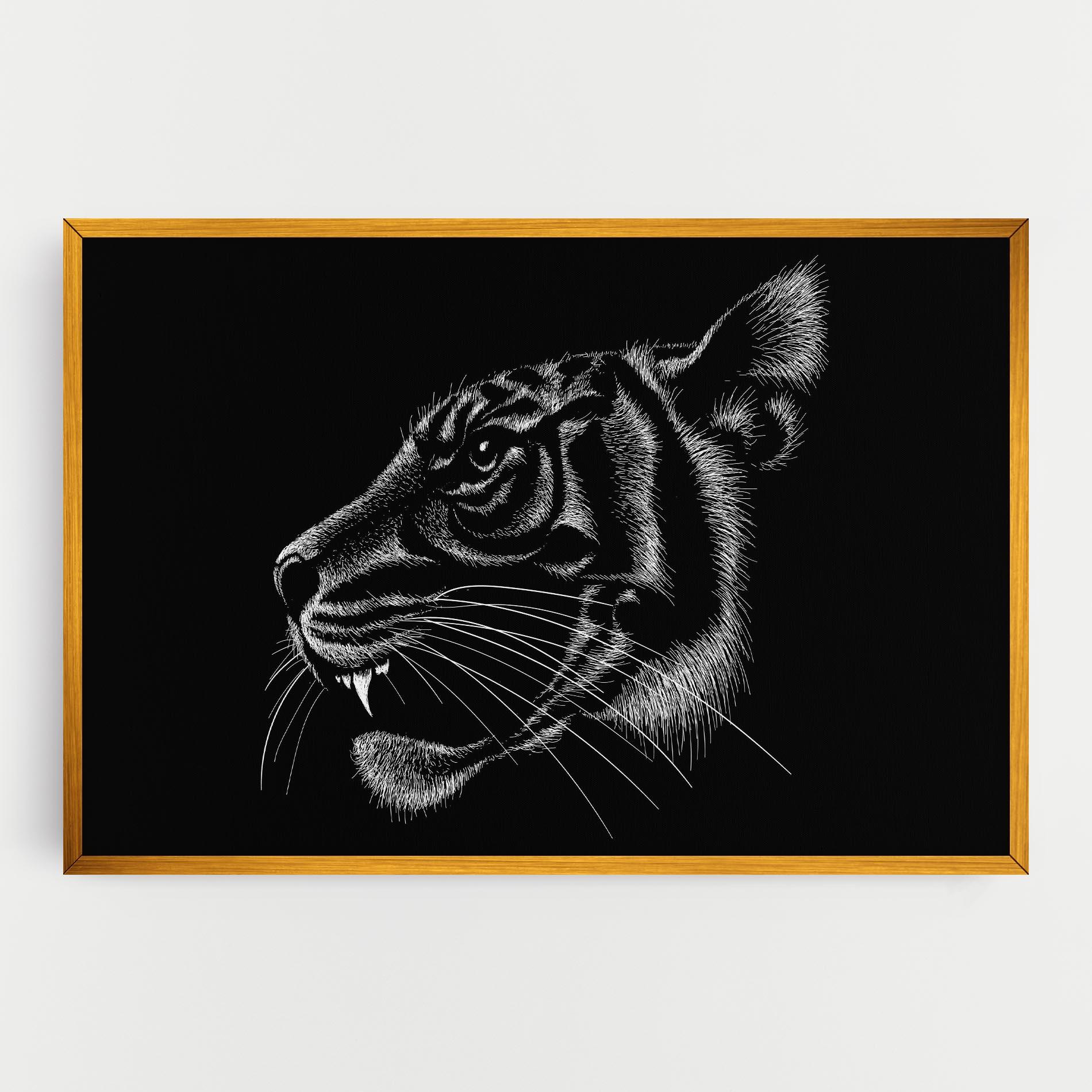 Tablou Canvas Tiger White Head mockup 0