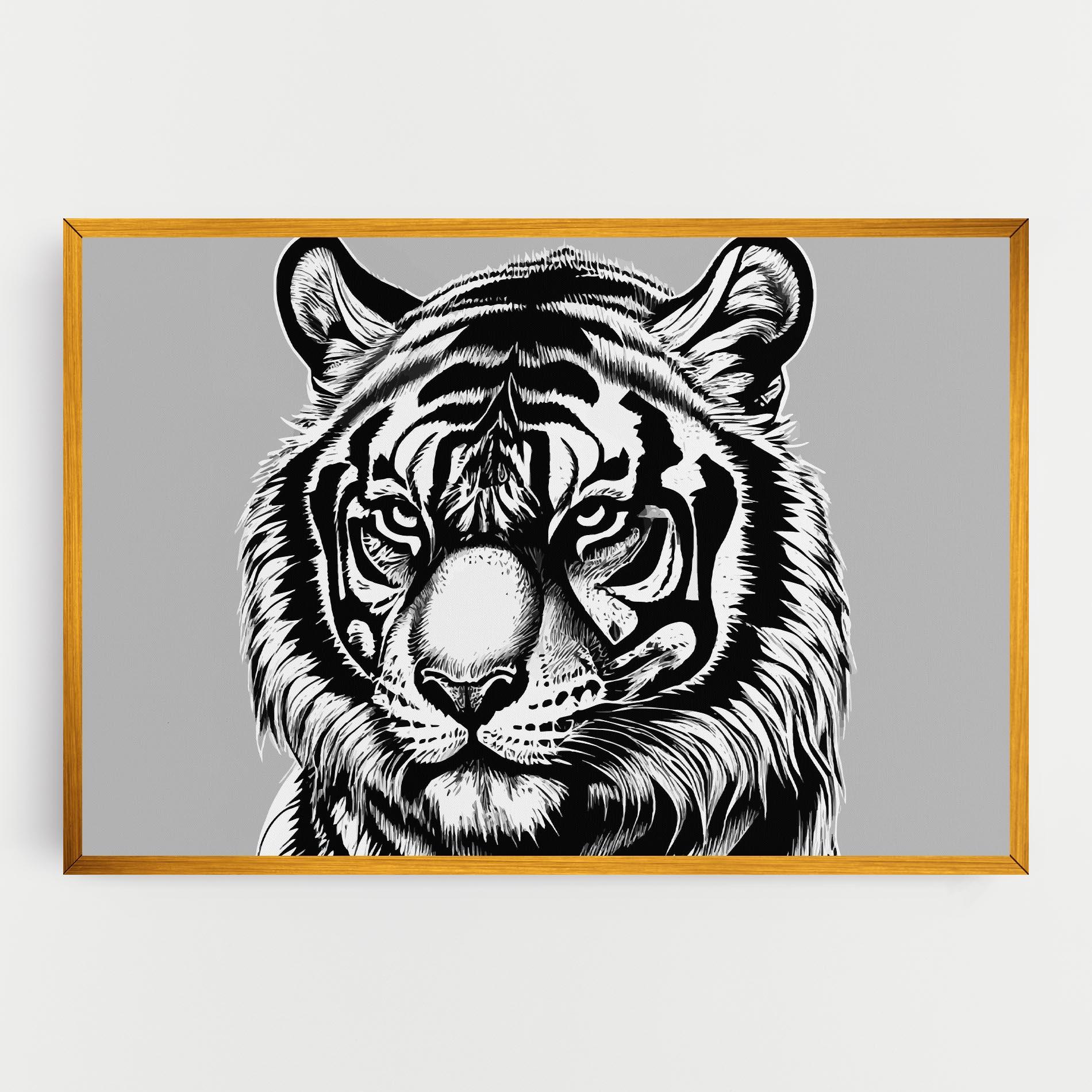 Tablou Canvas White Tiger Grey mockup 0