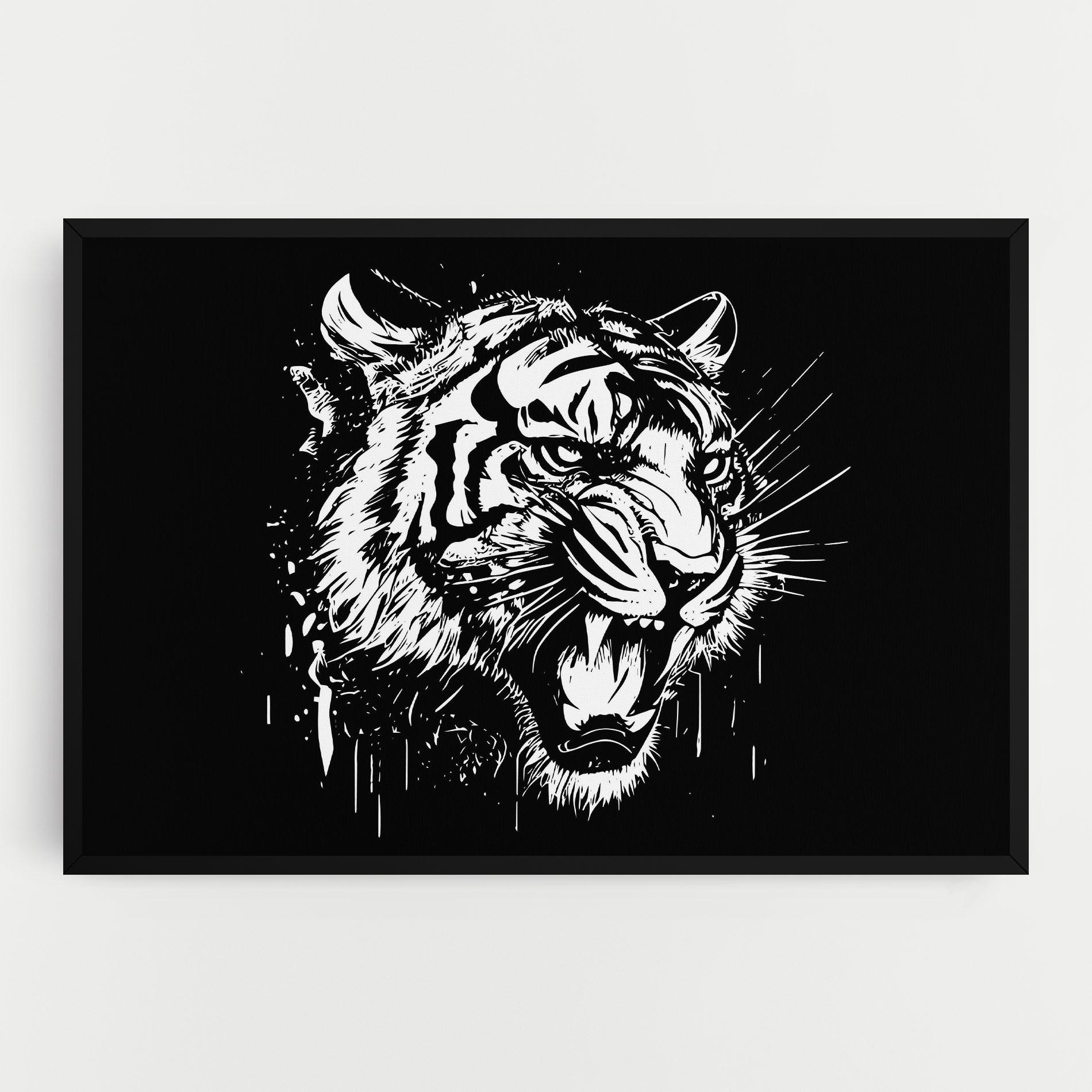 Tablou Canvas Angry Tiger Head mockup 0