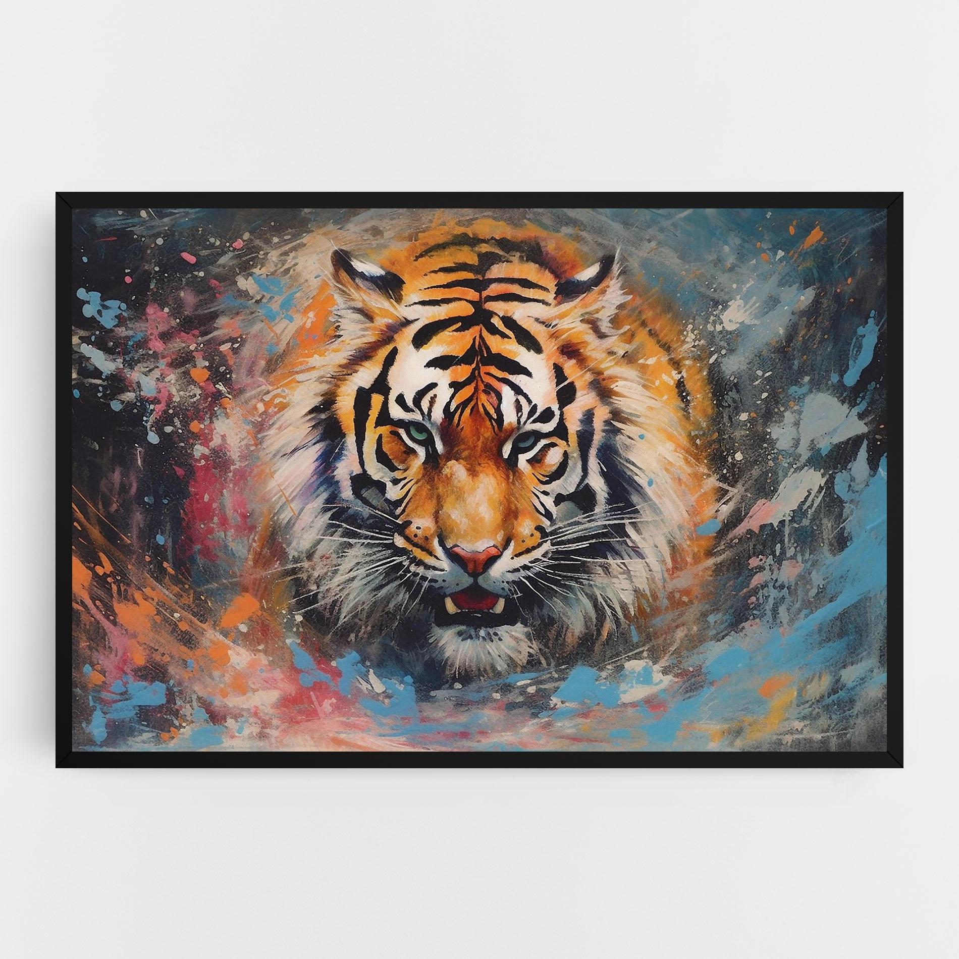 Tablou Canvas Orange Tiger Painting mockup 0