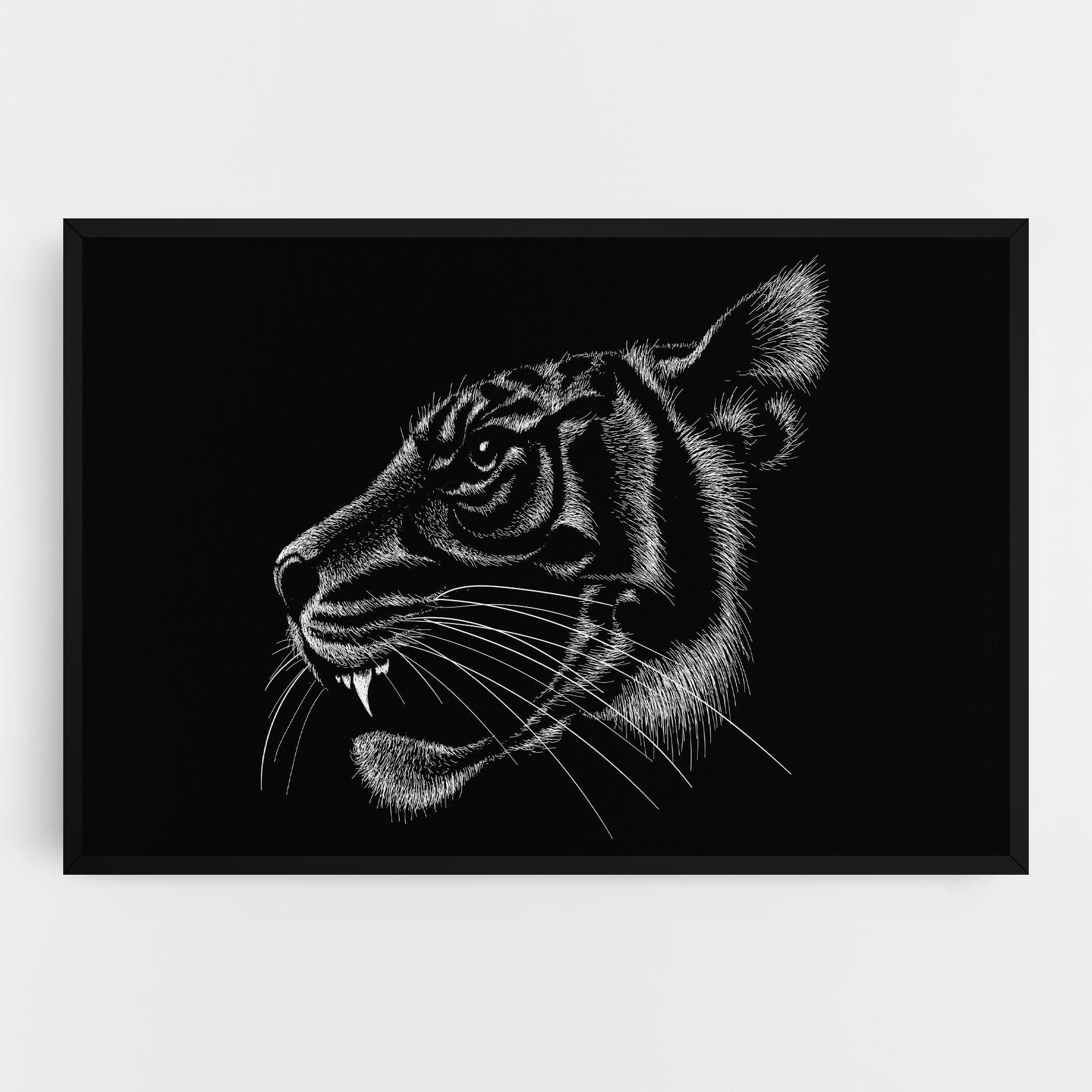 Tablou Canvas Tiger White Head mockup 0