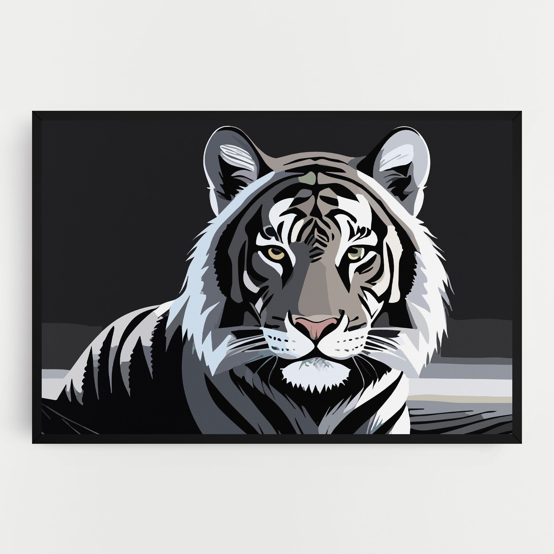 White Grey Tiger mockup 0