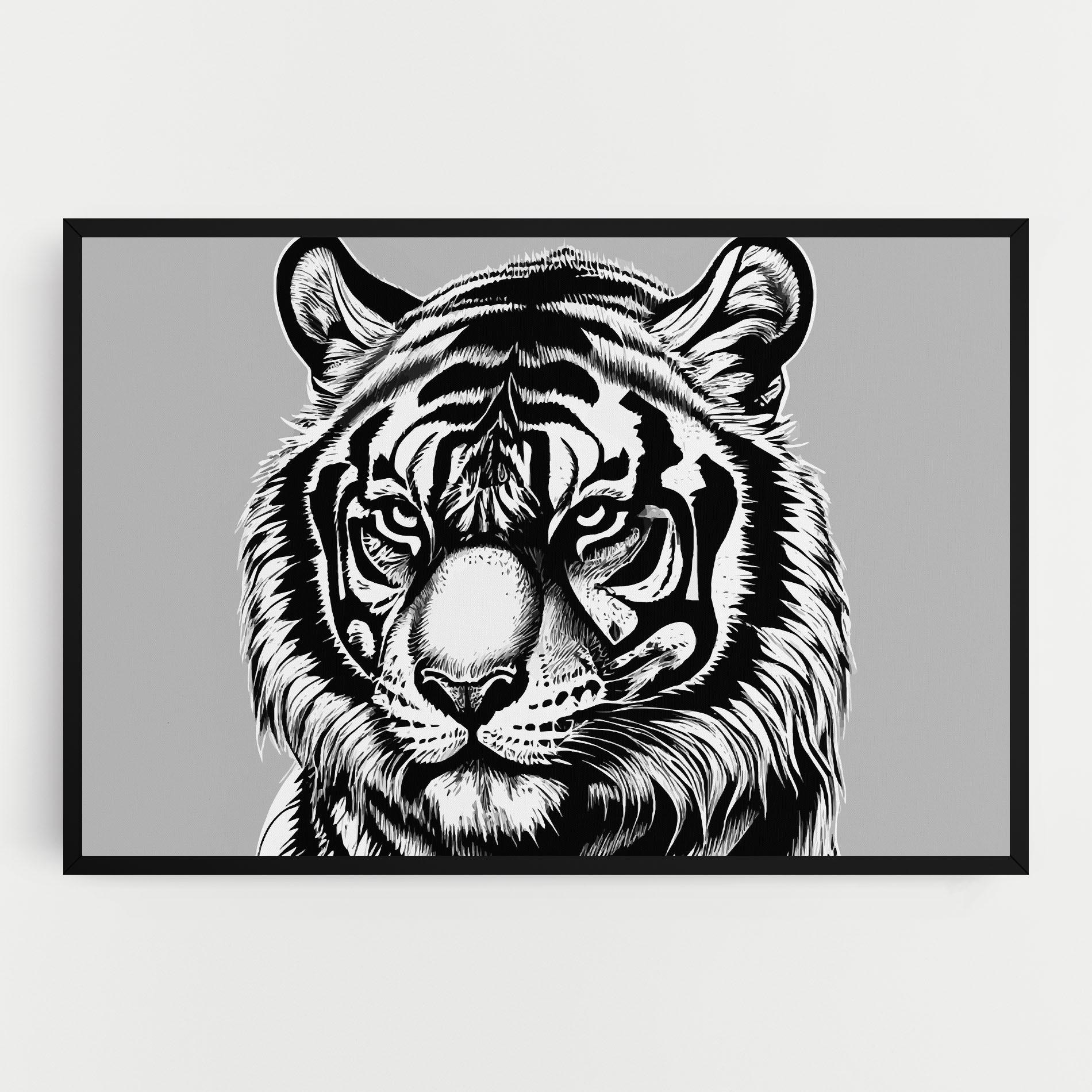Tablou Canvas White Tiger Grey mockup 0