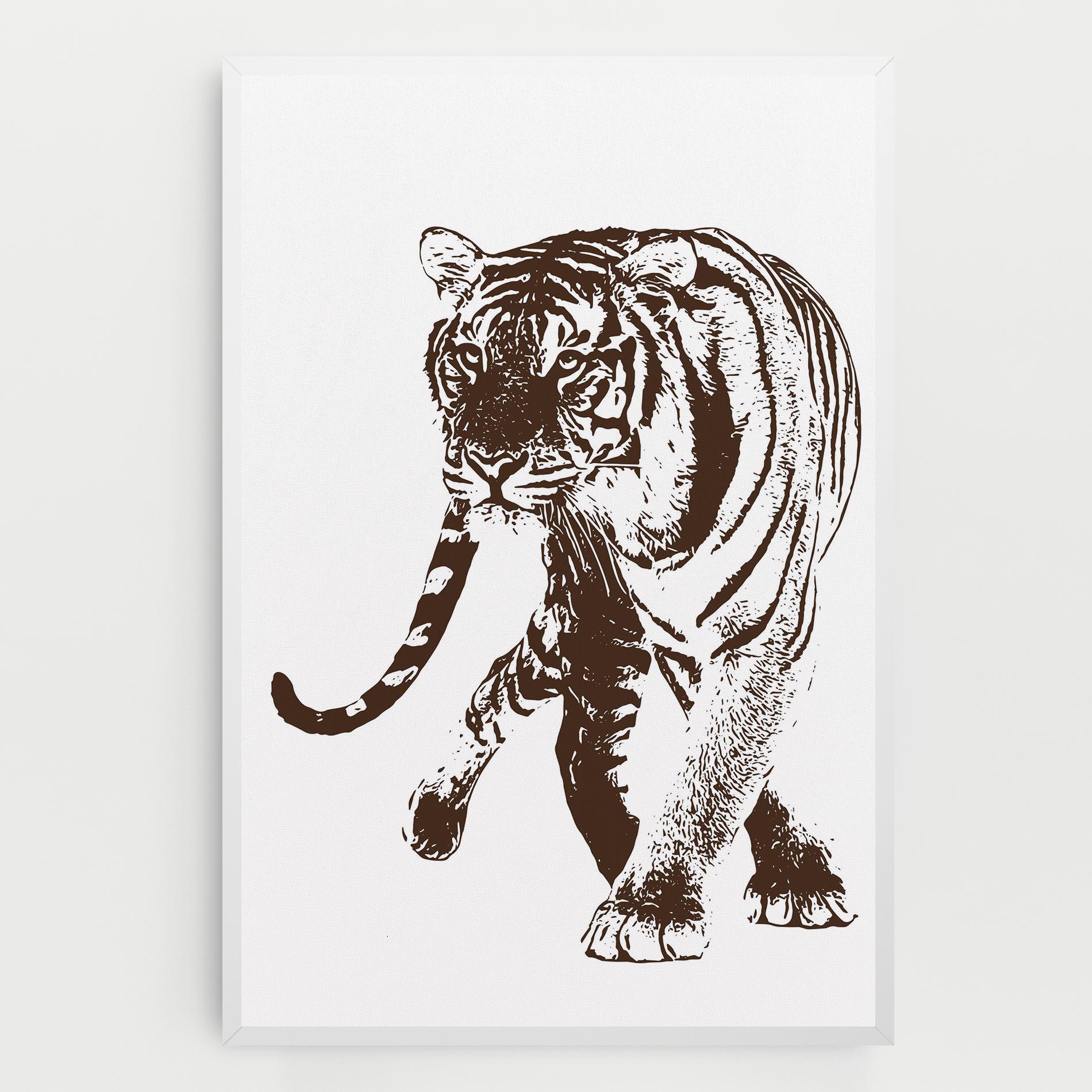 Tablou Canvas Brown Line Tiger mockup 0