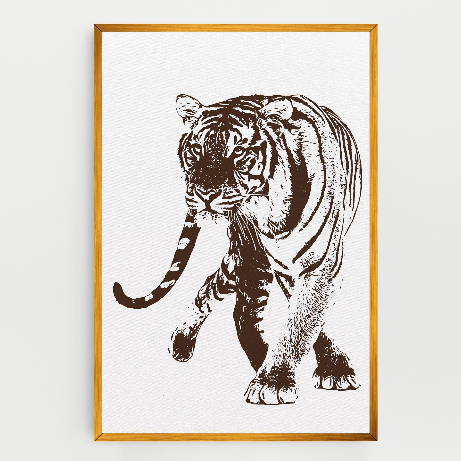 Tablou Canvas Brown Line Tiger mockup 0